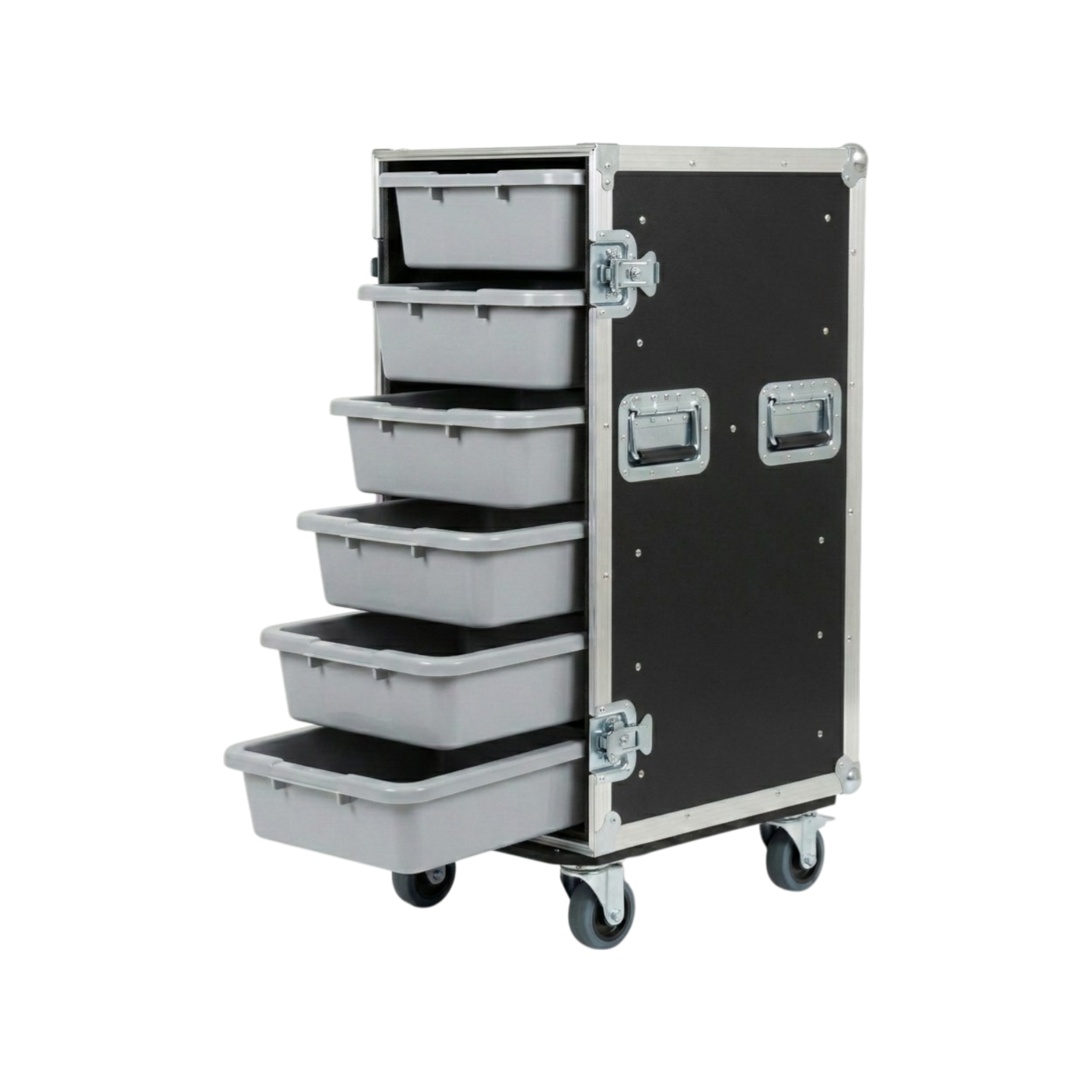 6 Small Tub Drawer ATA Case 3/8" Ply With Wheels