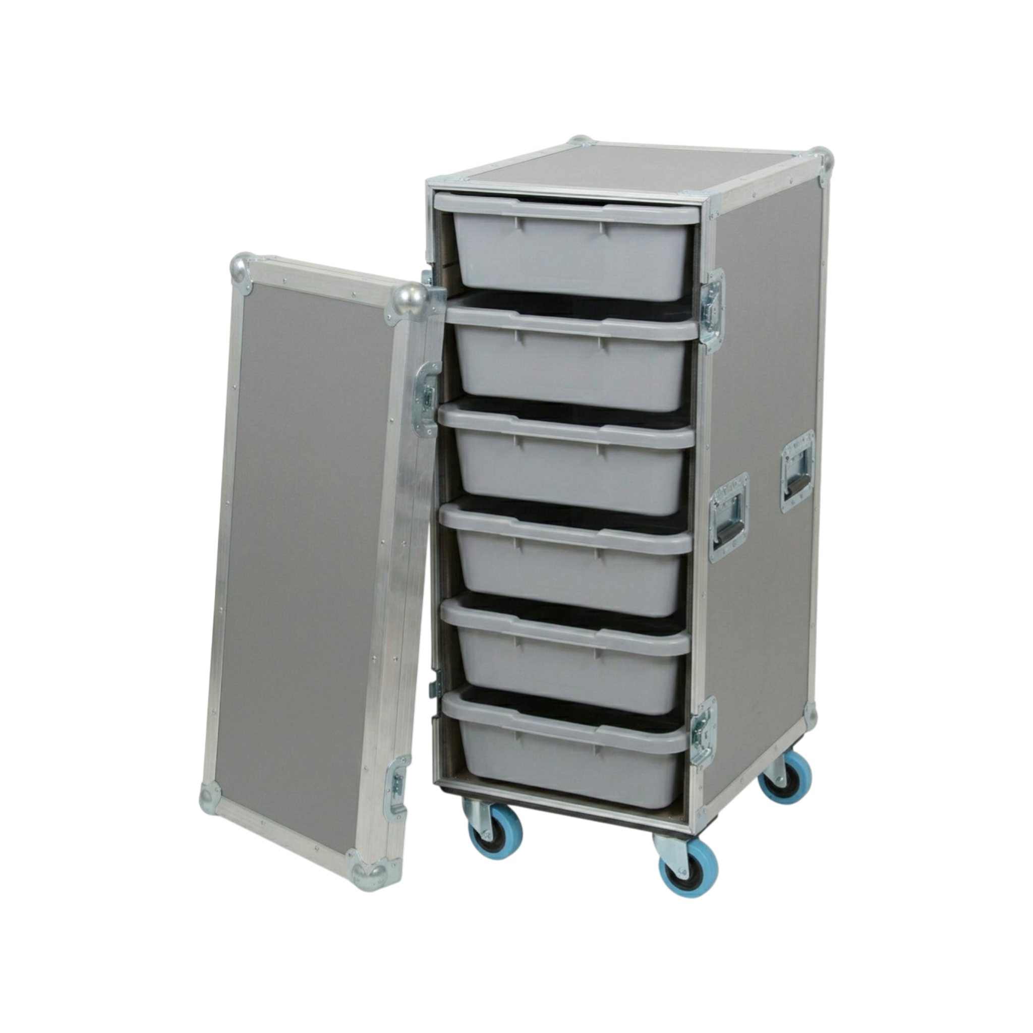 6 Small Tub Drawer ATA Case 3/8" Ply With Wheels