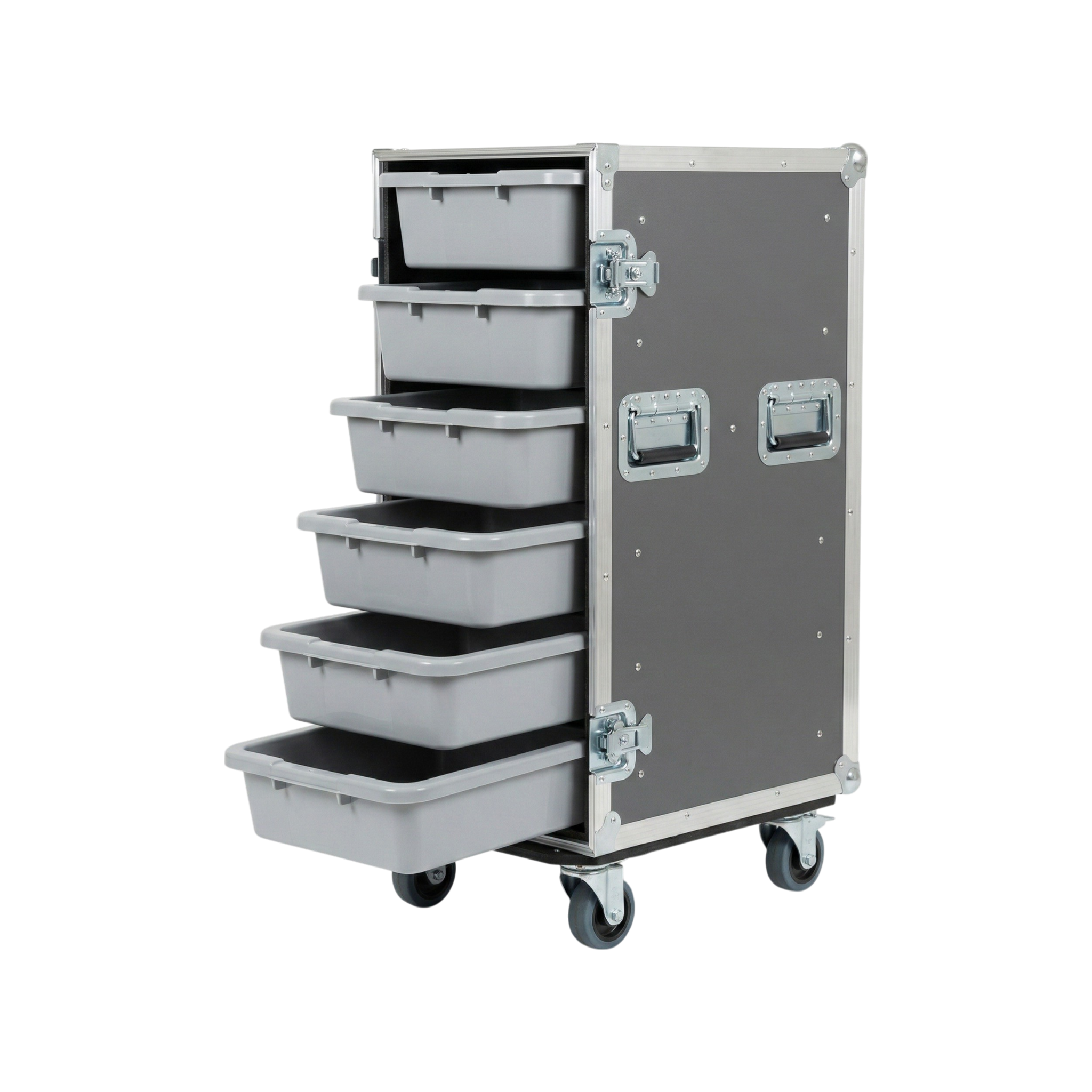 6 Small Tub Drawer ATA Case 3/8" Ply With Wheels