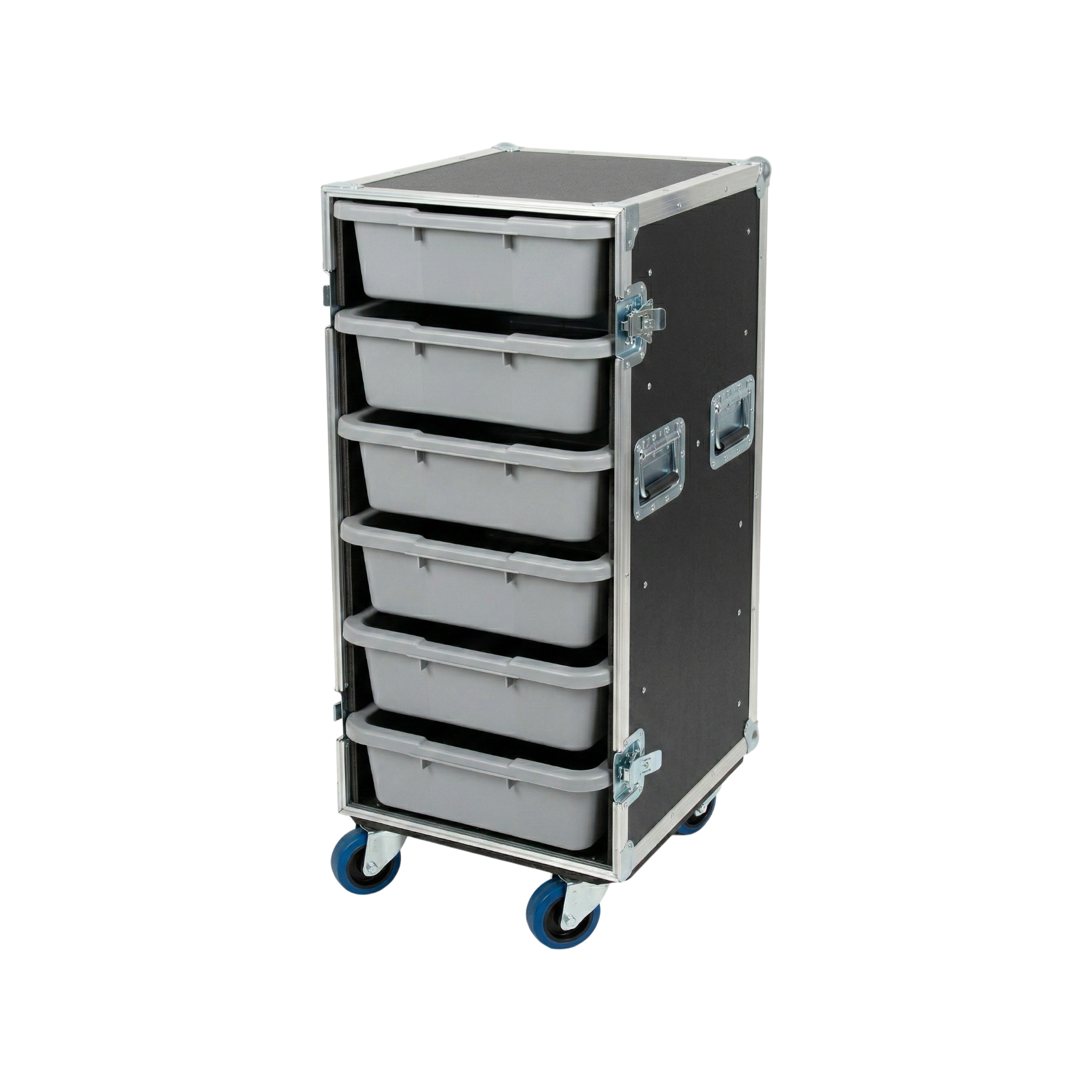6 Small Tub Drawer ATA Case 3/8" Ply With Lid Table & Wheels