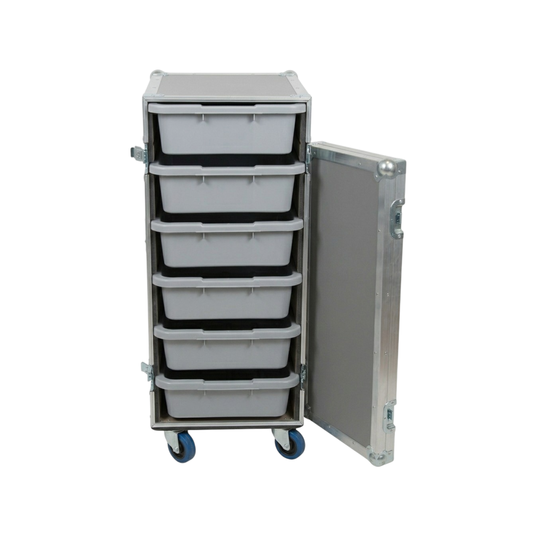 6 Small Tub Drawer ATA Case 3/8" Ply With Wheels