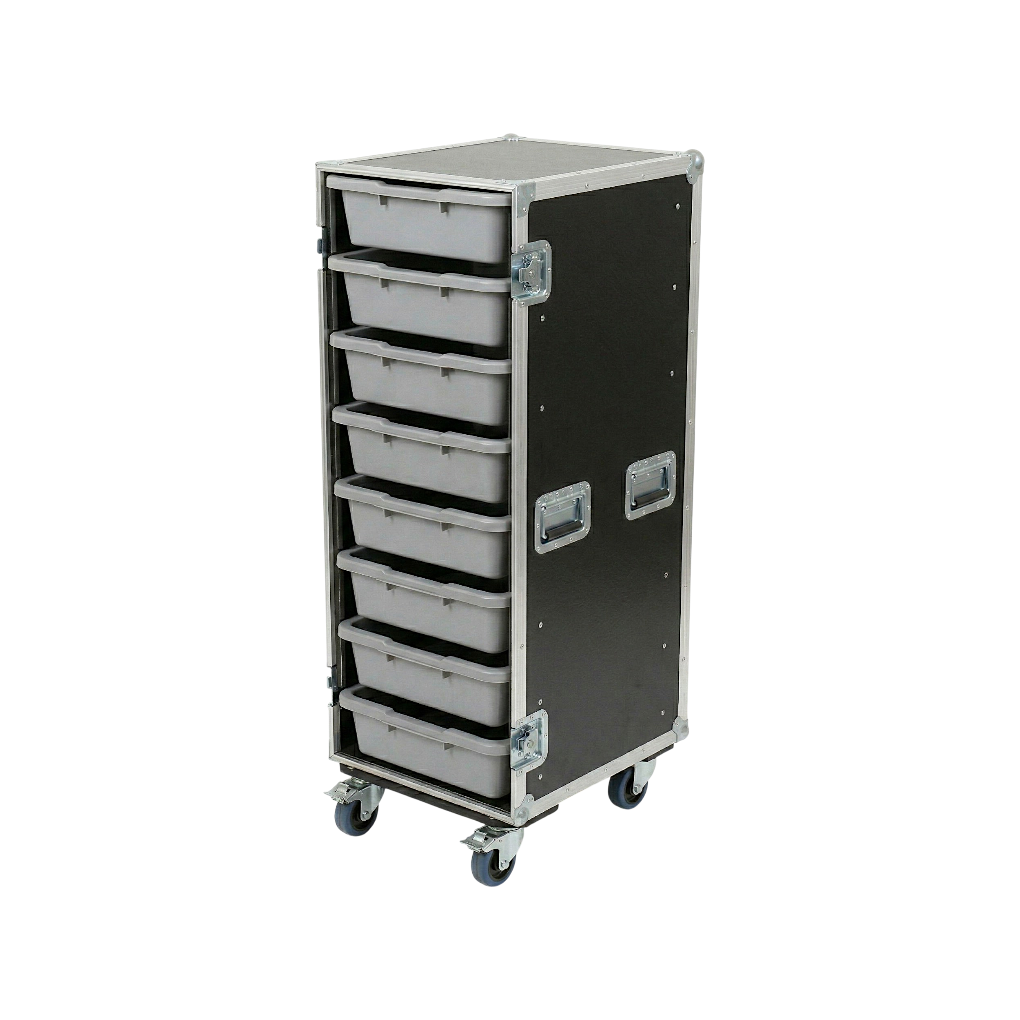 8 Small Tub Drawer ATA Case 3/8" Ply With Lid Table & Wheels