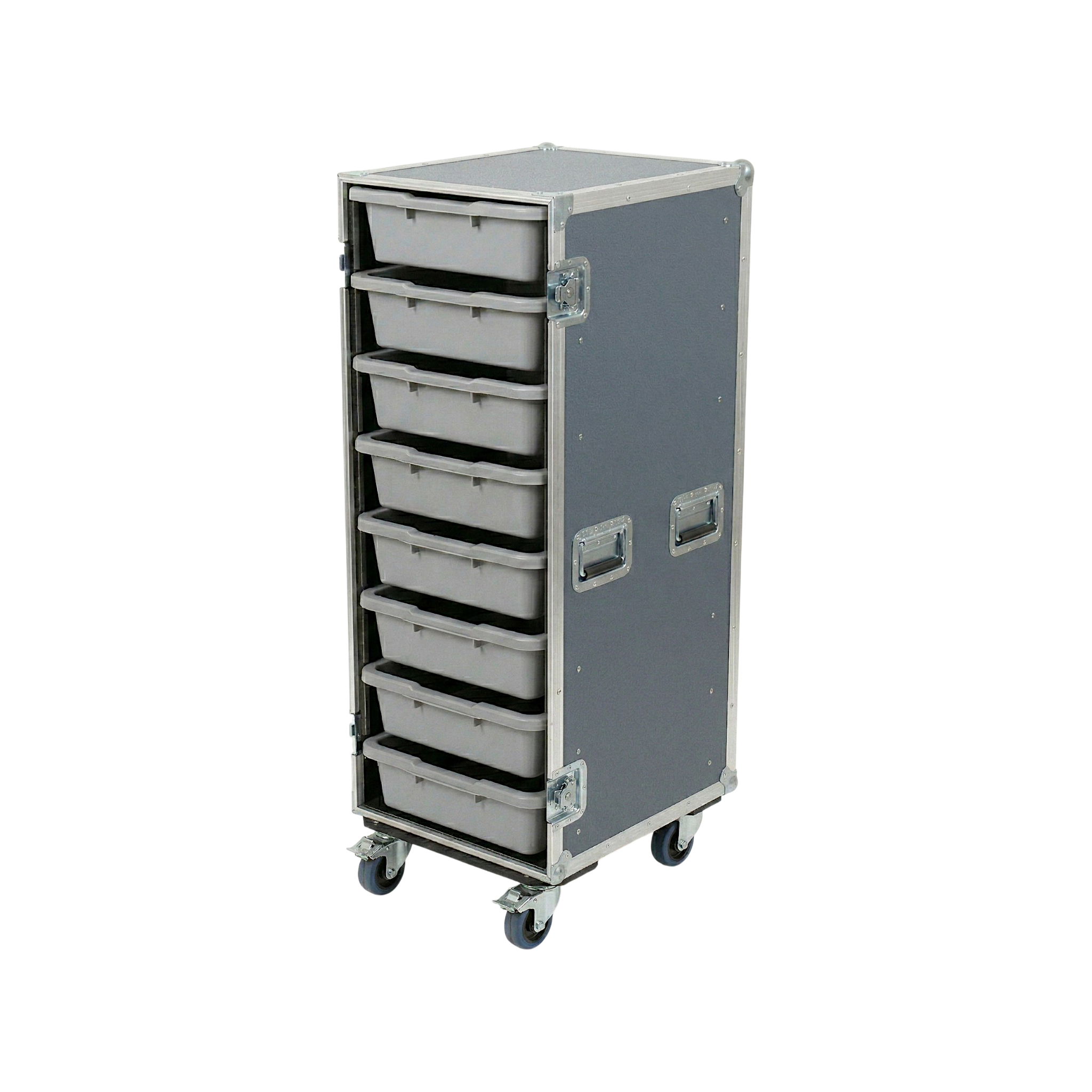 8 Small Tub Drawer ATA Case 3/8" Ply With Lid Table & Wheels