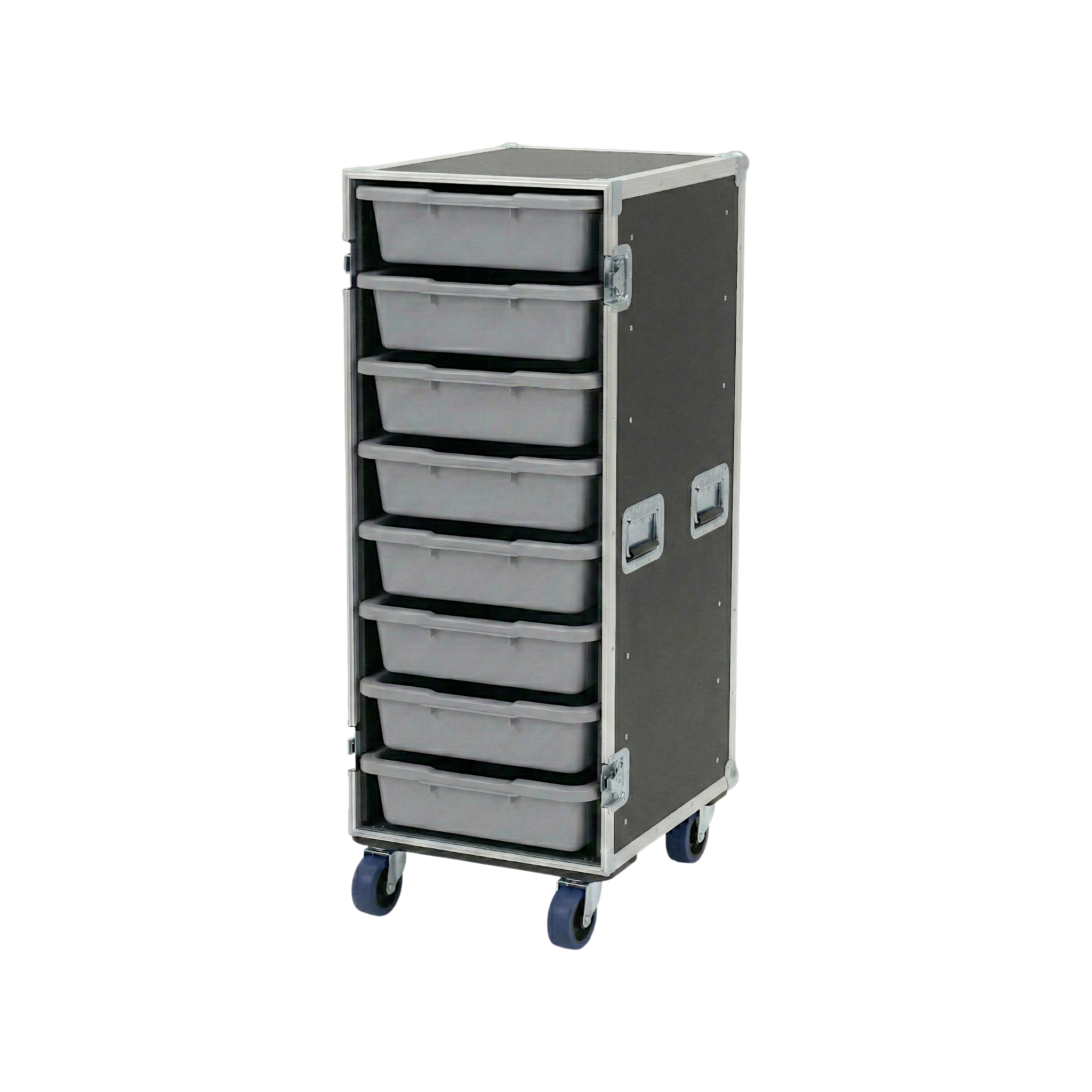 8 Small Tub Drawer ATA Case 3/8" Ply With Wheels