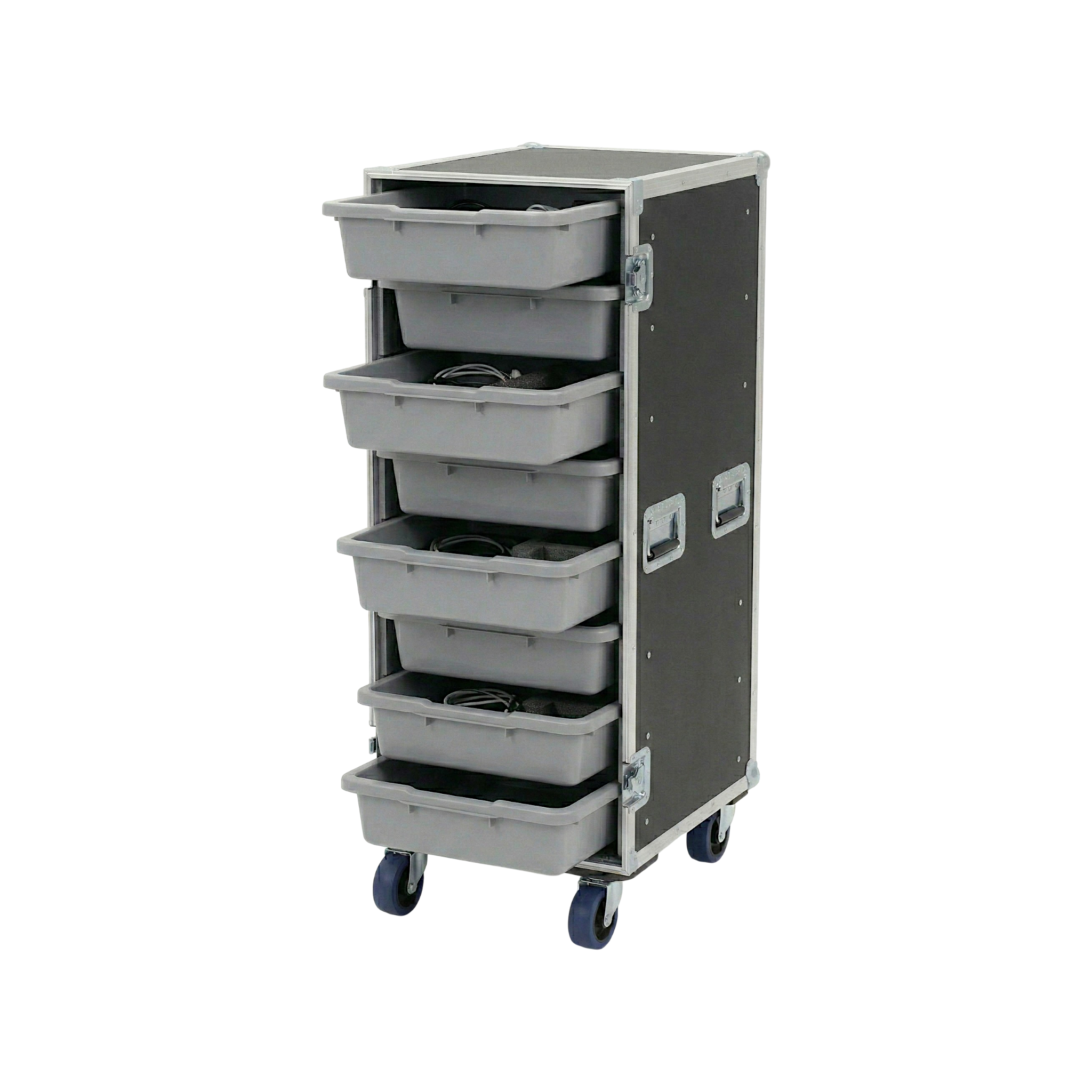 8 Small Tub Drawer ATA Case 3/8" Ply With Wheels