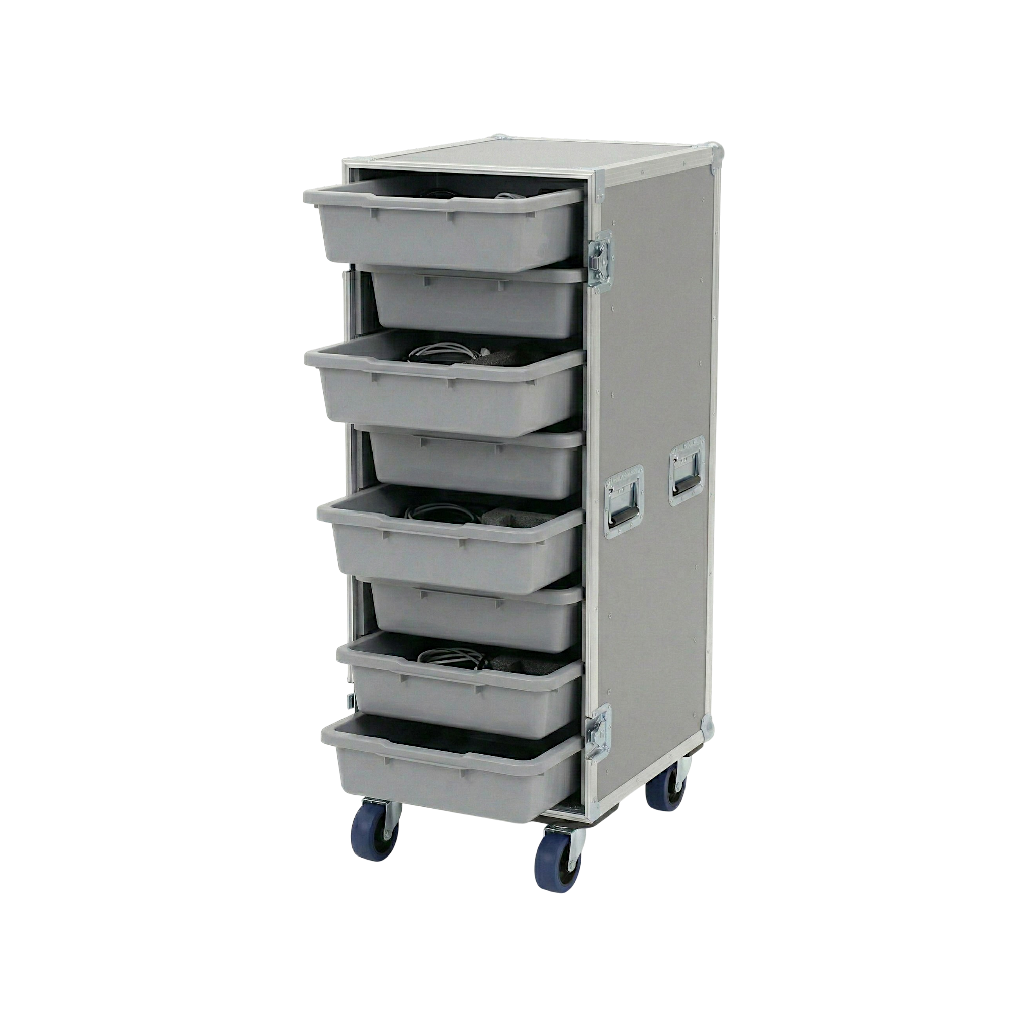 8 Small Tub Drawer ATA Case 3/8" Ply With Wheels