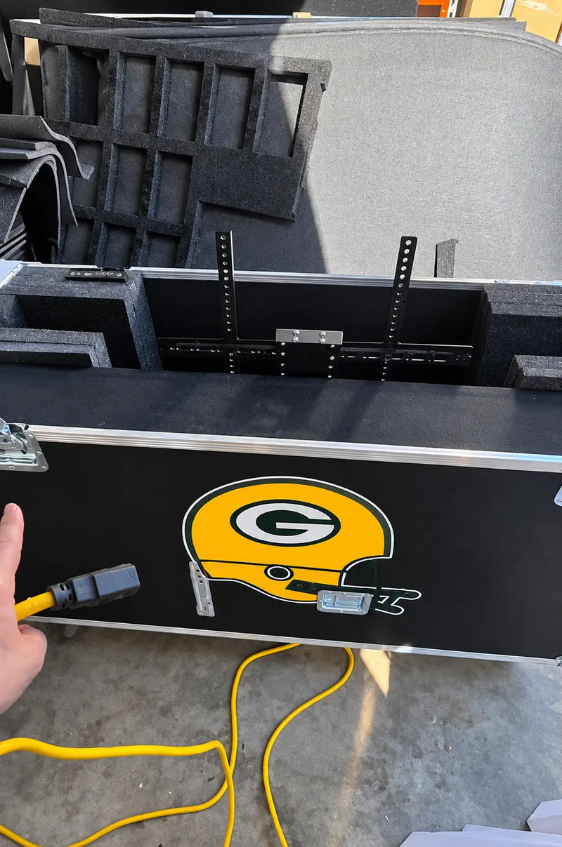 A black hard-sided equipment case for LCD monitor ATA case