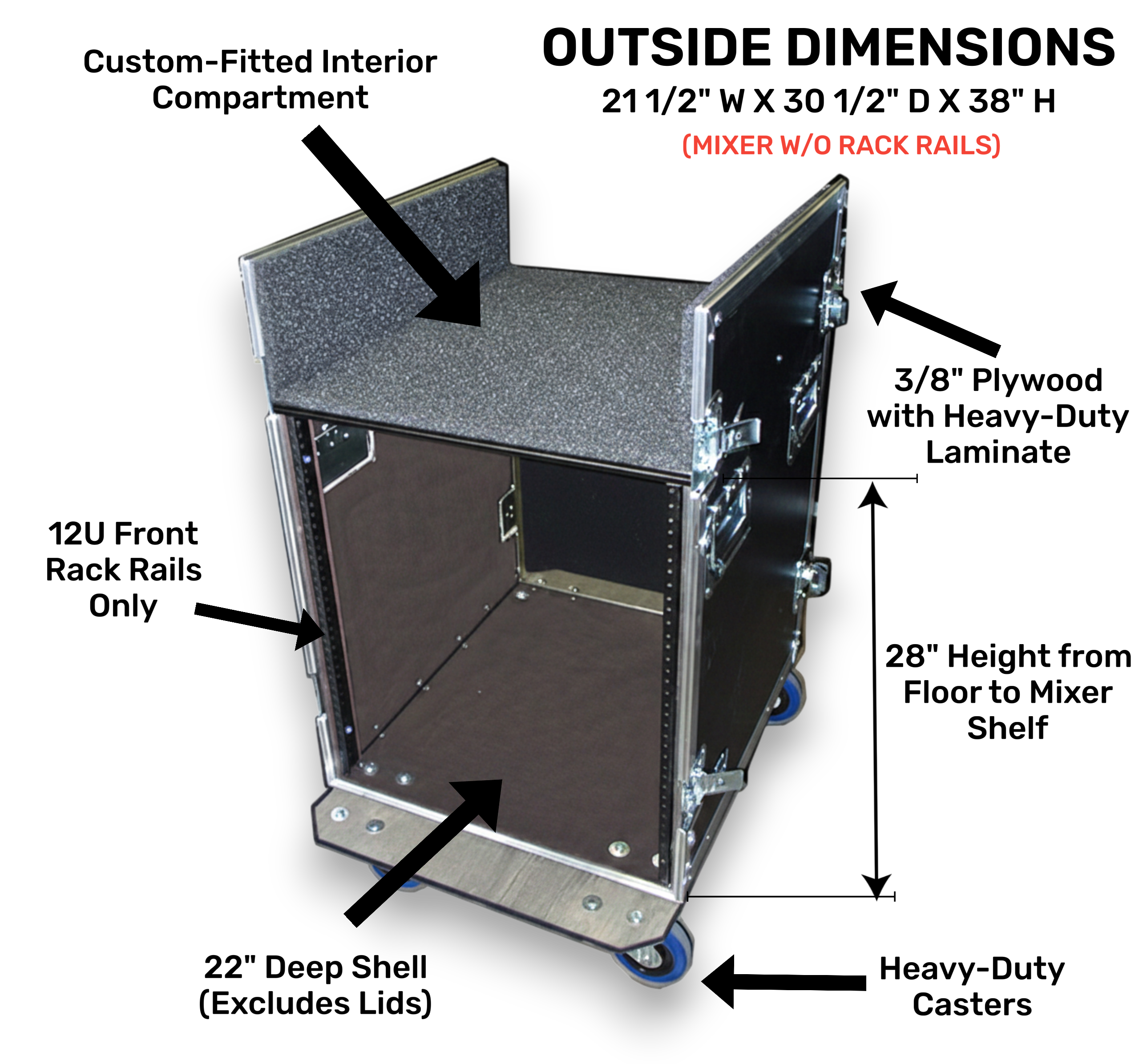 PRESONUS Studio Live 16.4.2 ATA Flight Case – Mixer Rack with Wheels