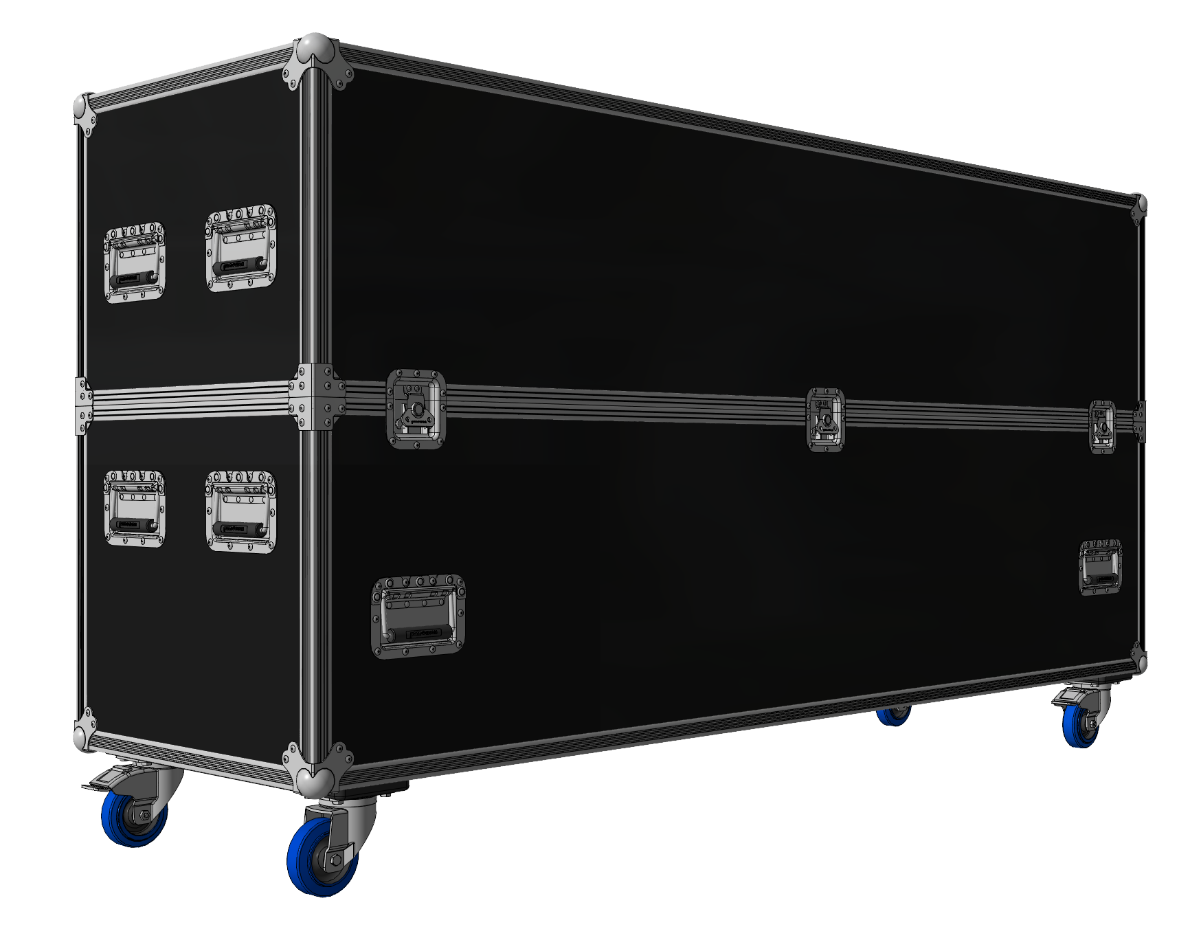 Adjustable Heavy-Duty 60"-85" 2-Screen TV Road Case
