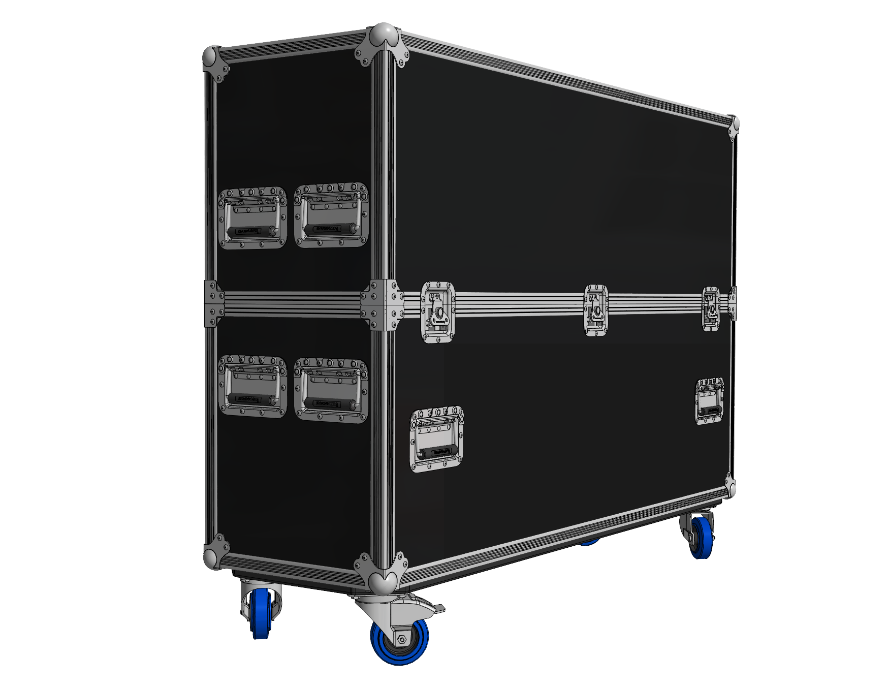 Adjustable Heavy-Duty 32"-55" 2-Screen ATA TV Road Case