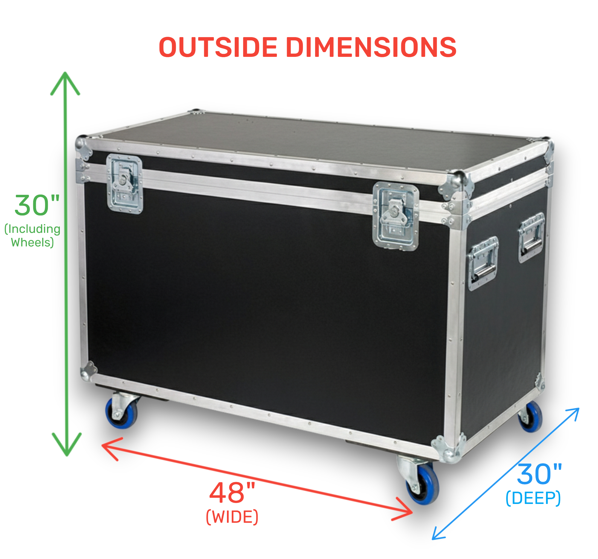 48" Heavy-Duty ATA Cable Trunk with Wheels