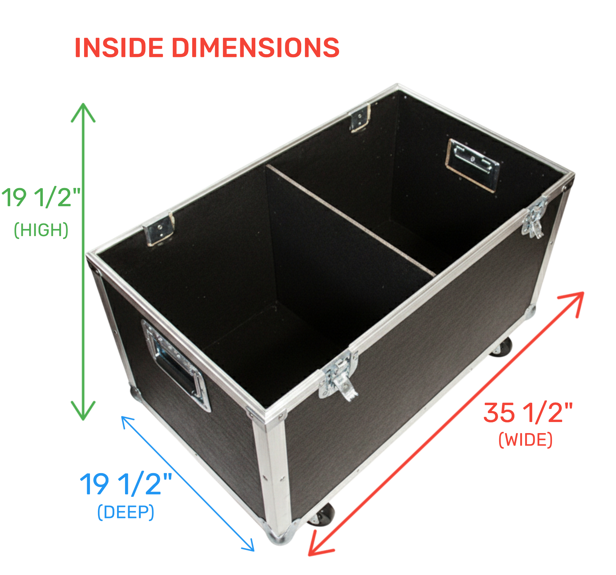 35 1/2"x19 1/2"x19 1/2" ATA Equipment & Supply Trunk with Wheels