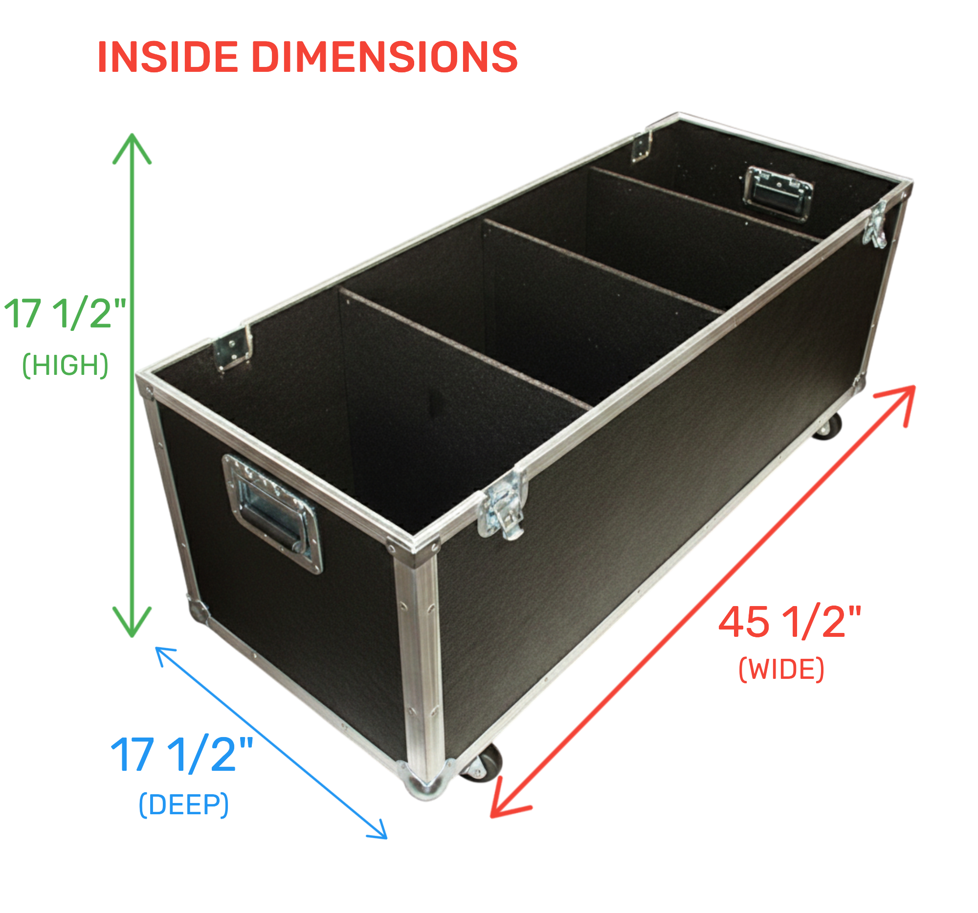 45 1/2"x17 1/2"x17 1/2" ATA Equipment & Supply Trunk with Wheels
