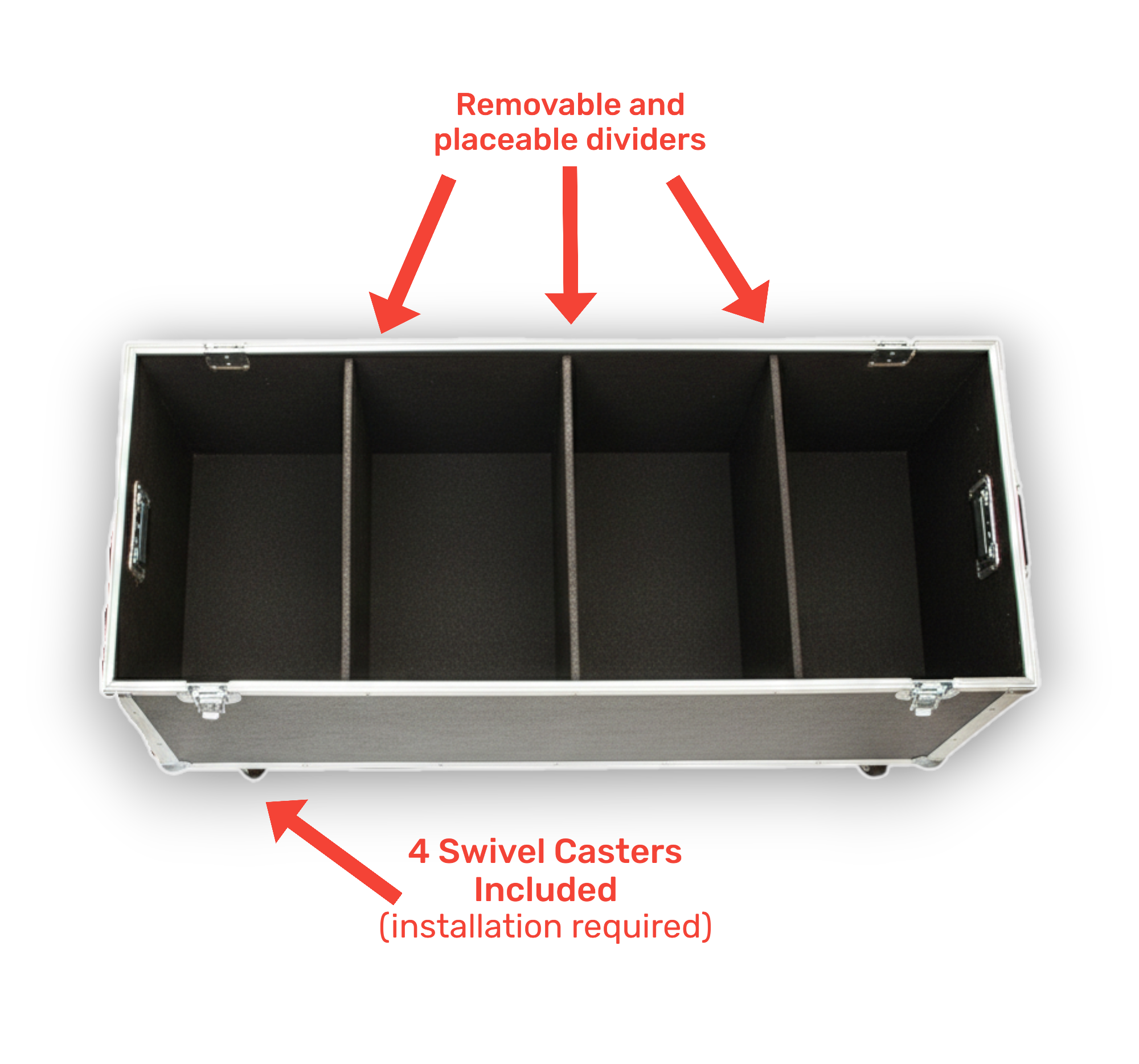 45 1/2"x17 1/2"x17 1/2" ATA Equipment & Supply Trunk with Wheels
