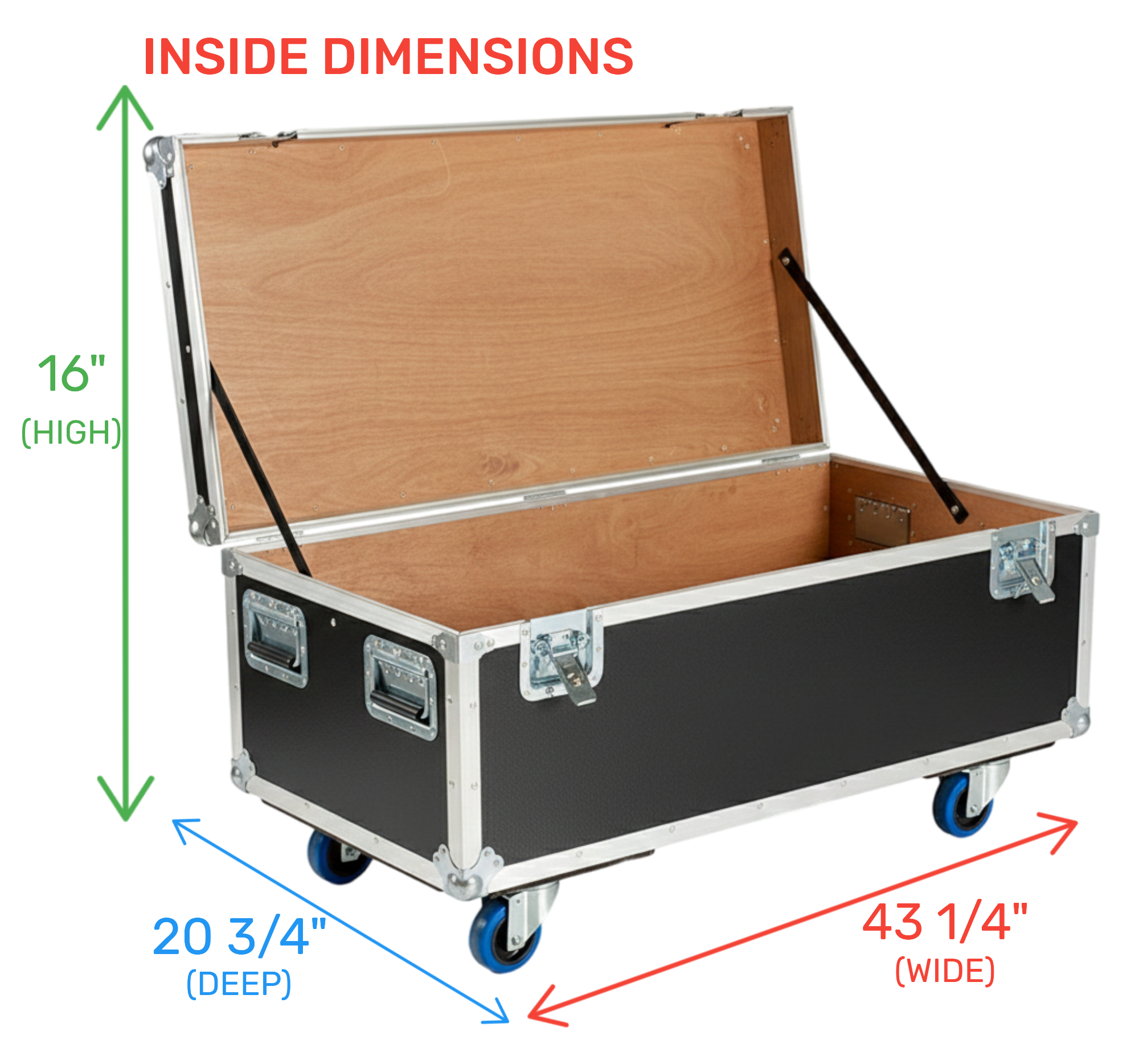 44" x 22" Half Pack ATA Cable Trunk with Wheels