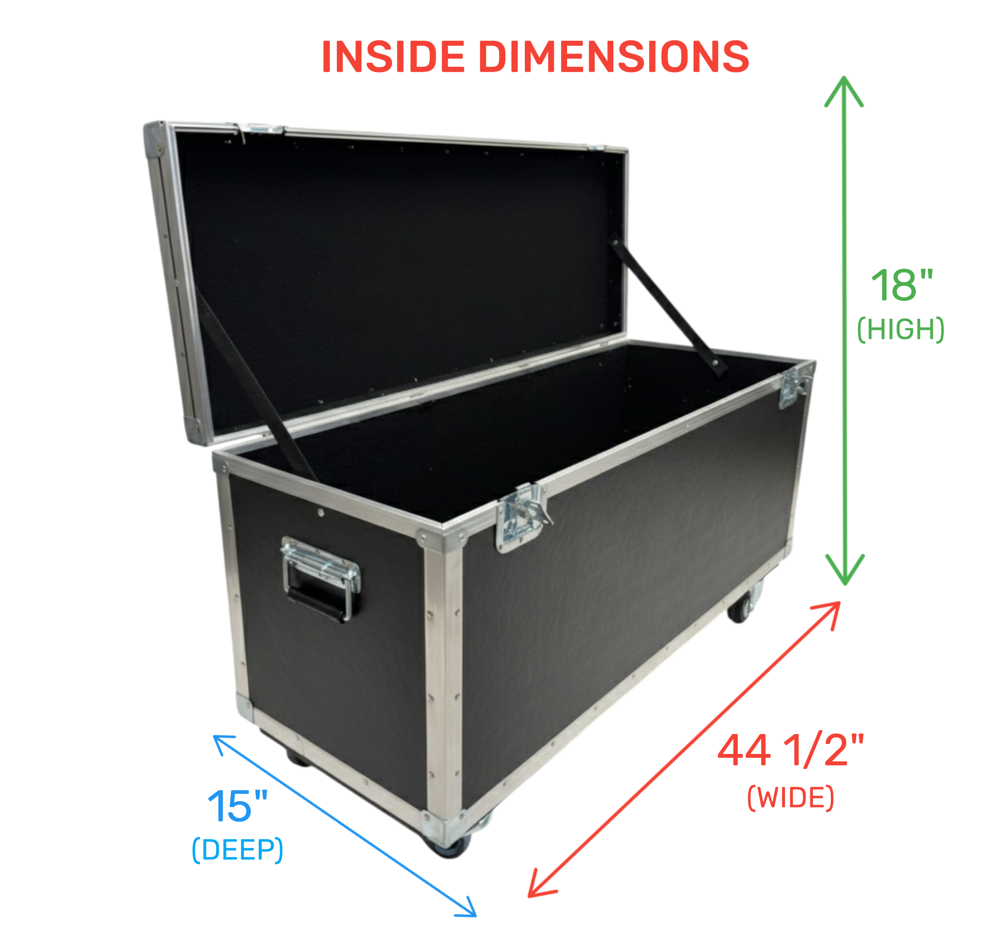 Medium Duty 1/4" ATA Shipping and Supply Trunk Case with Wheels