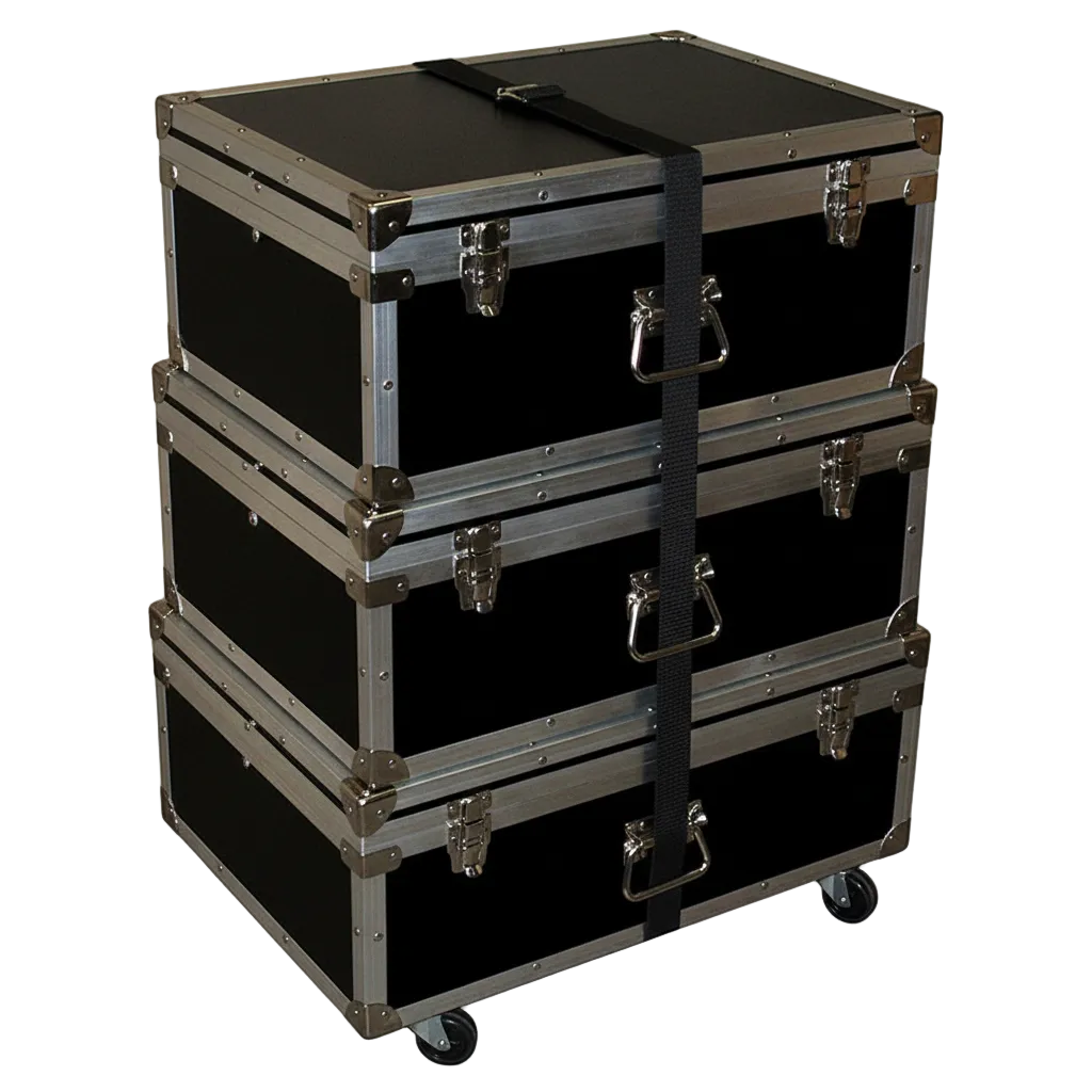 1/4" ATA Triple Accessory Case Rolling Stack – Multi-Color