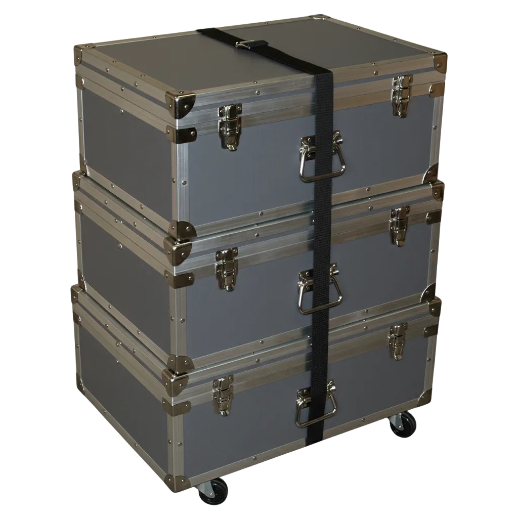 1/4" ATA Triple Accessory Case Rolling Stack – Multi-Color