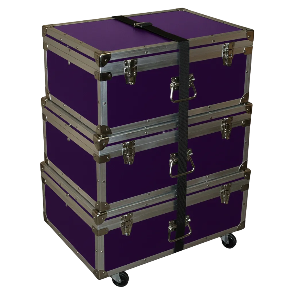 1/4" ATA Triple Accessory Case Rolling Stack – Multi-Color