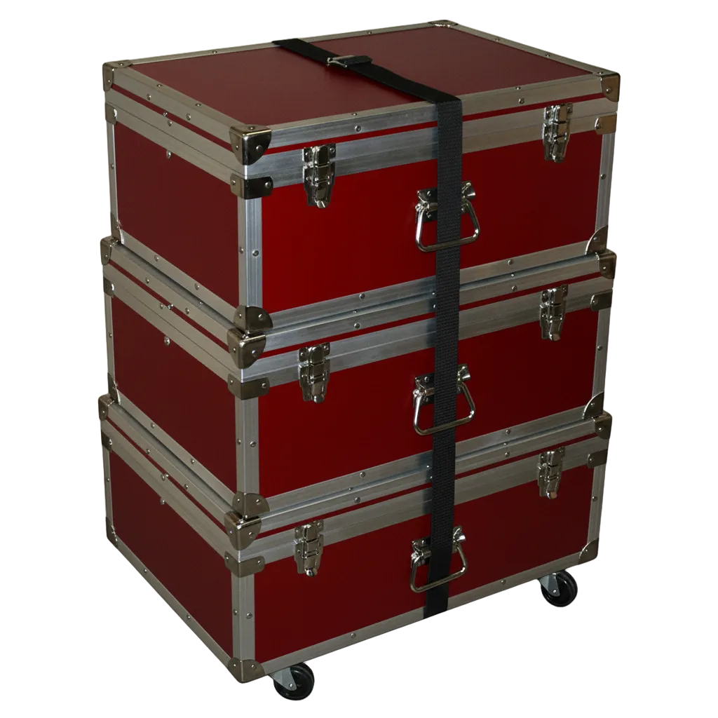 1/4" ATA Triple Accessory Case Rolling Stack – Multi-Color