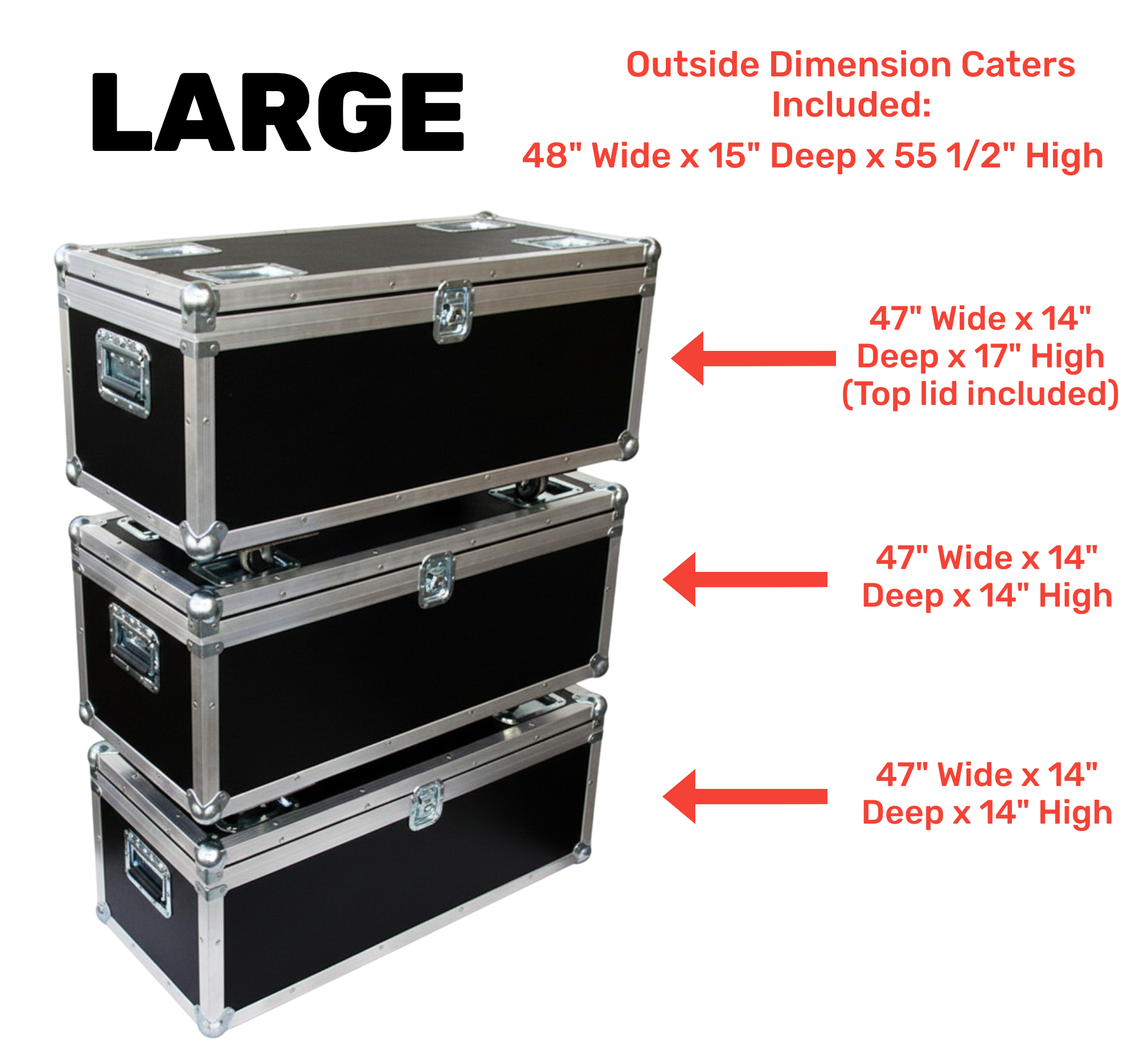 Triple Decker ATA Utility Case with 12 Removable Foam Dividers