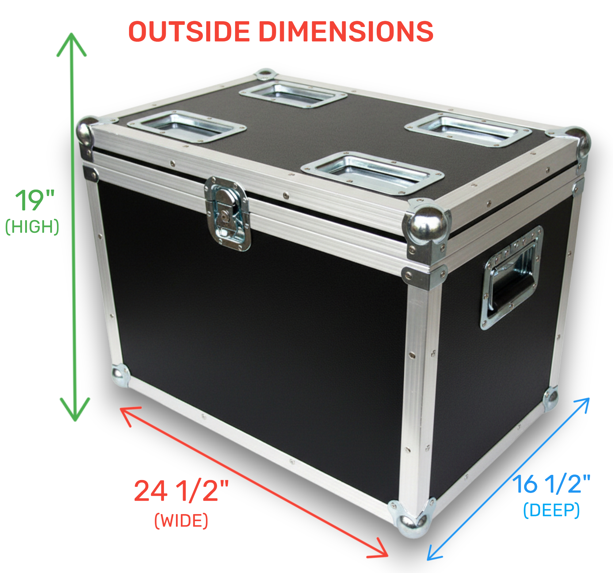 Stackable 23x15x17 ATA Utility Trunk Case with Wheels