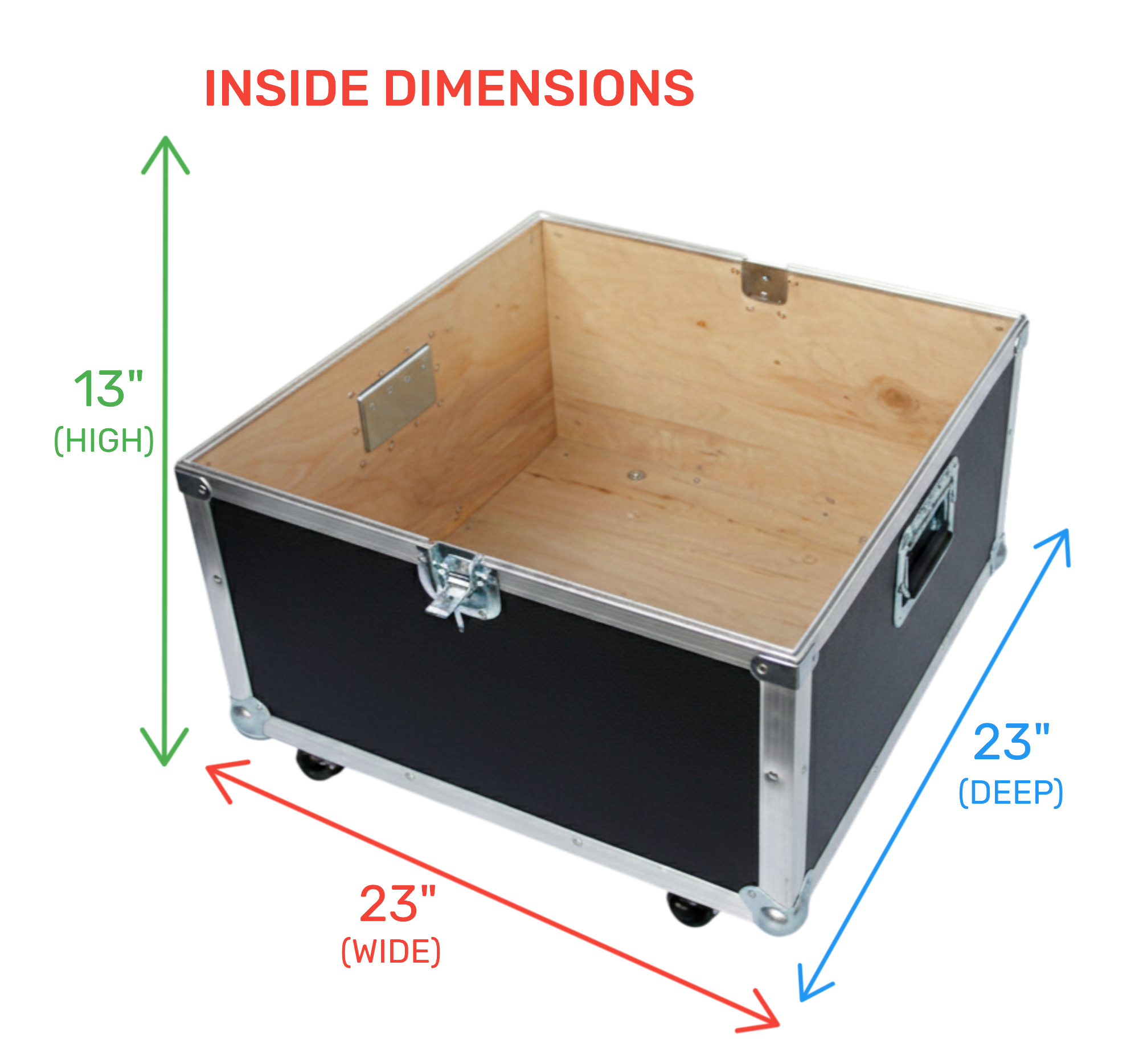 Stackable 23x23x13 ATA Utility Trunk Case with Wheels