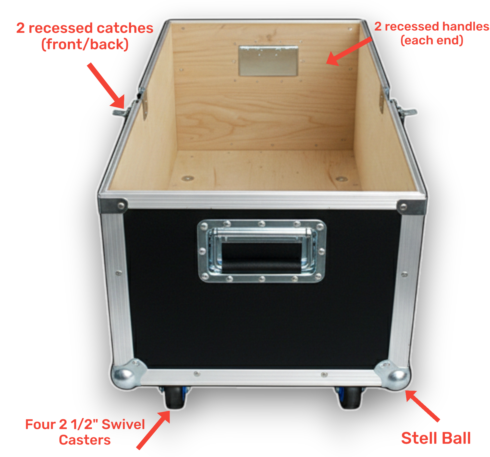 Stackable 35x15x13 ATA Utility Trunk Case with Wheels