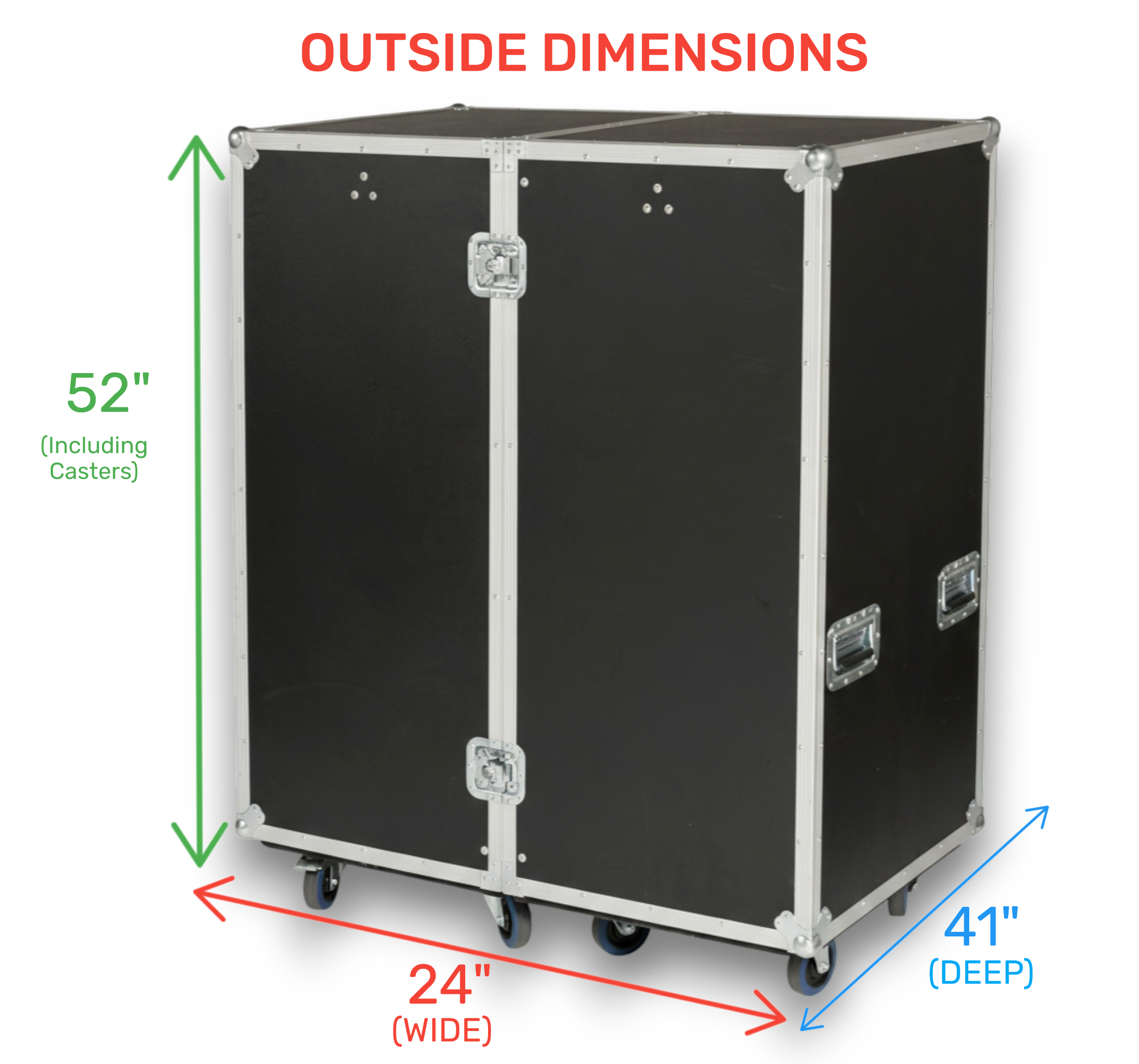 Heavy Duty ATA Wardrobe Case 3/8" Plywood | Double-Sided 4 Drawers