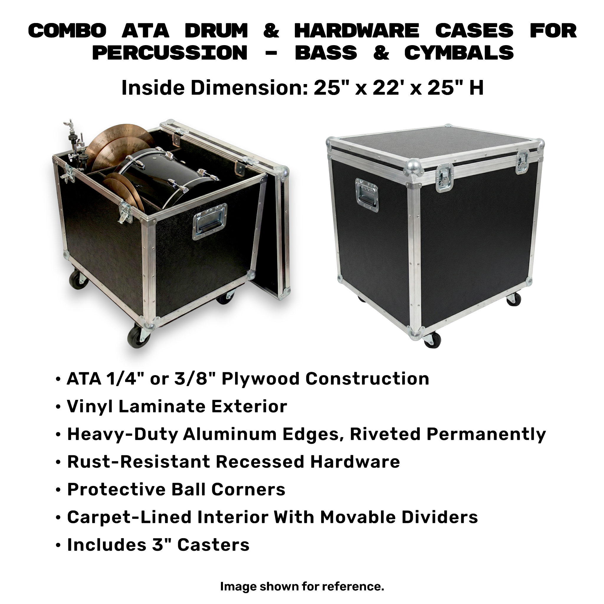 Combo ATA Drum & Hardware Cases for Percussion – 5 Sizes