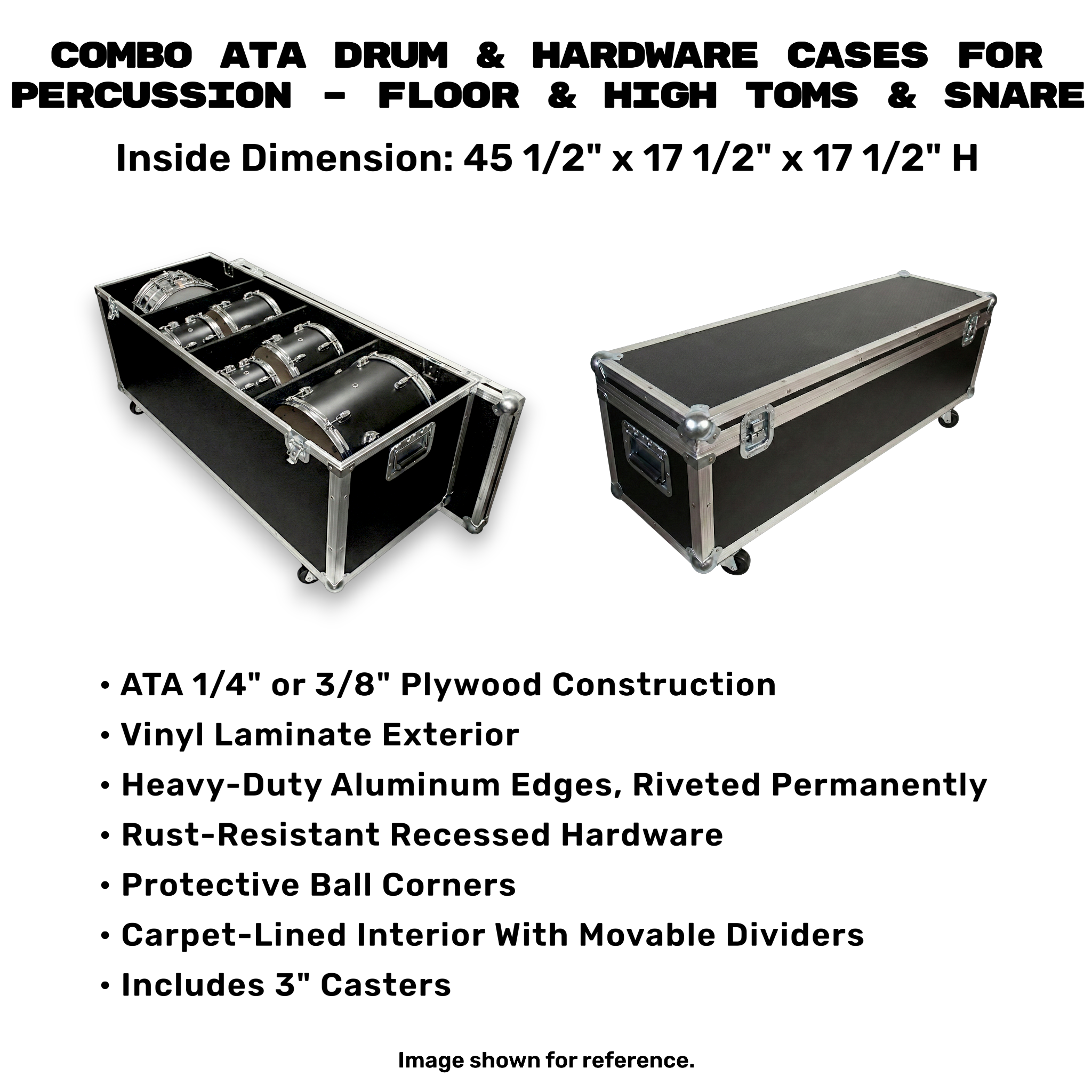 Combo ATA Drum & Hardware Cases for Percussion – 5 Sizes