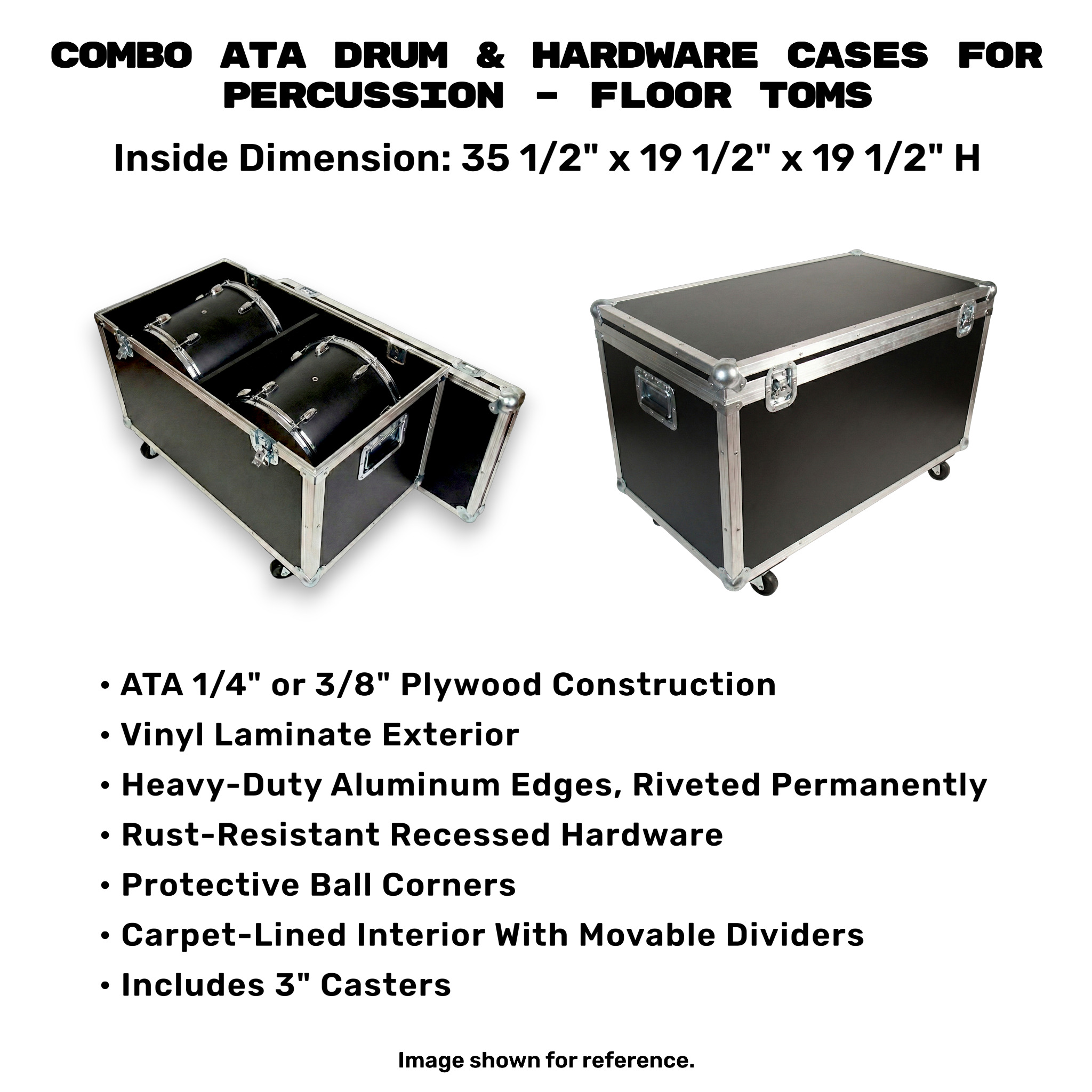 Combo ATA Drum & Hardware Cases for Percussion – 5 Sizes