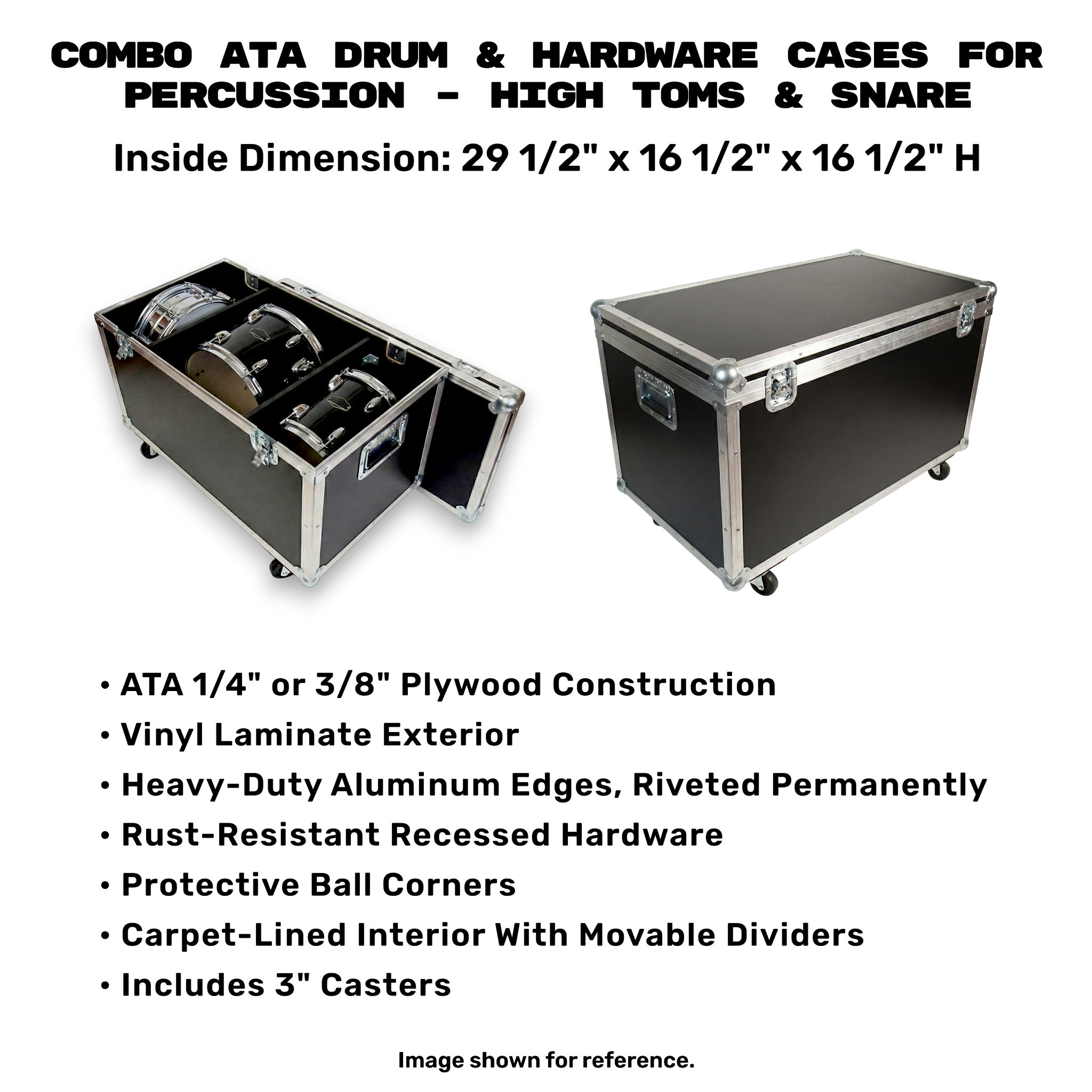 Combo ATA Drum & Hardware Cases for Percussion – 5 Sizes