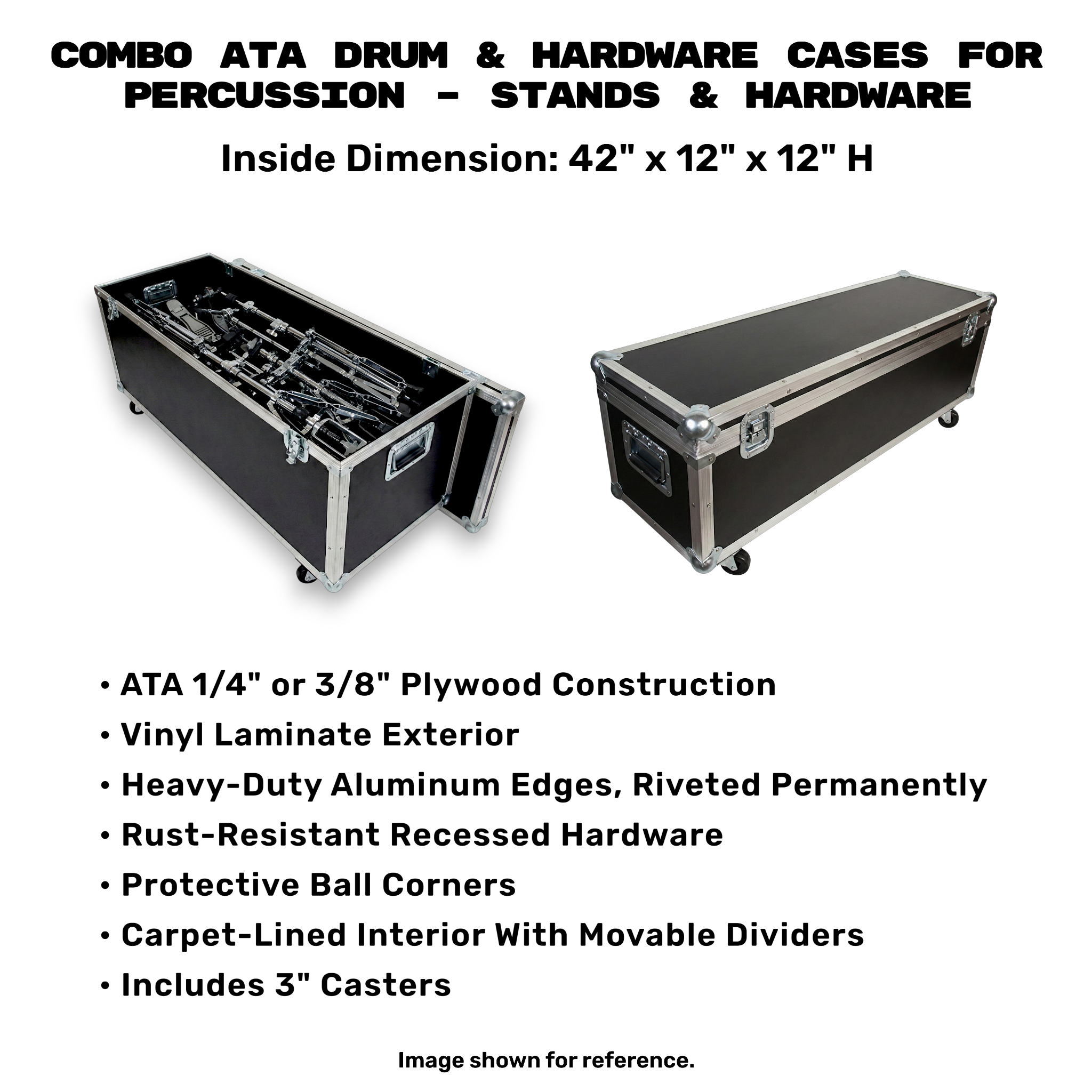 Combo ATA Drum & Hardware Cases for Percussion – 5 Sizes