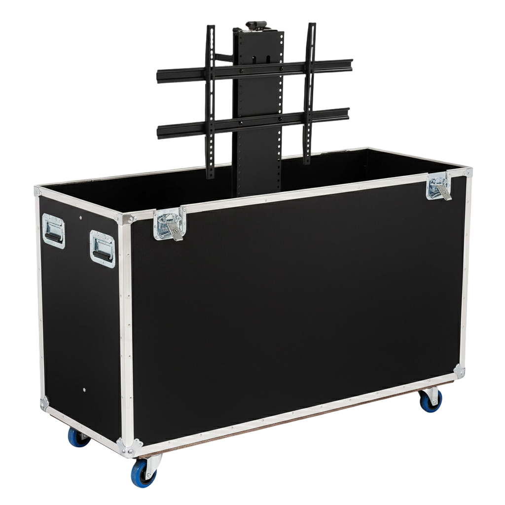 Custom 81"-90" LCD TV Monitor ATA Road Case with Electric Lift