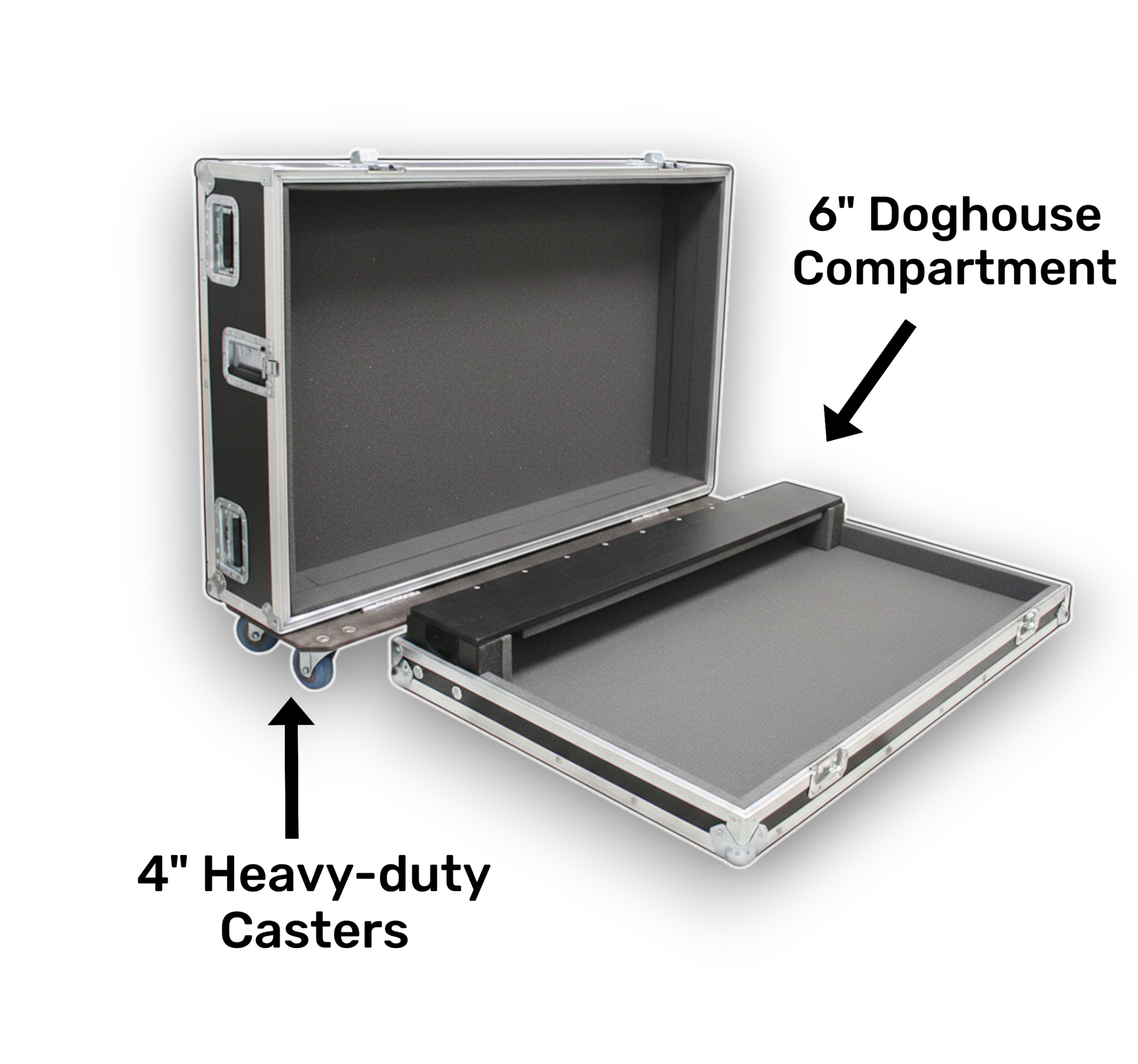 Custom Large Mixer Road Case 30"–45" with Doghouse and Wheels
