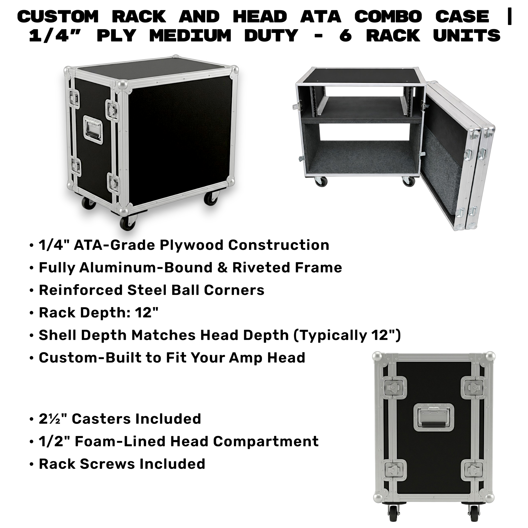 Custom Rack And Head ATA Combo Case | 1/4" Ply Medium Duty