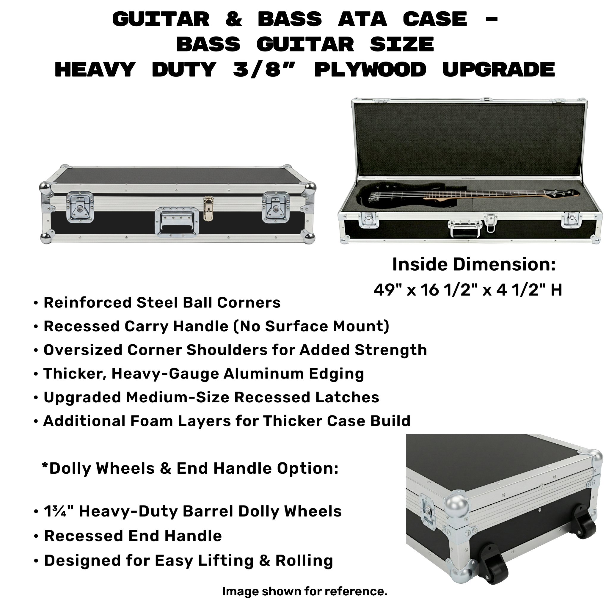 Guitar & Bass ATA Case – 1/4" or 3/8" Plywood with Uncut Foam Layers