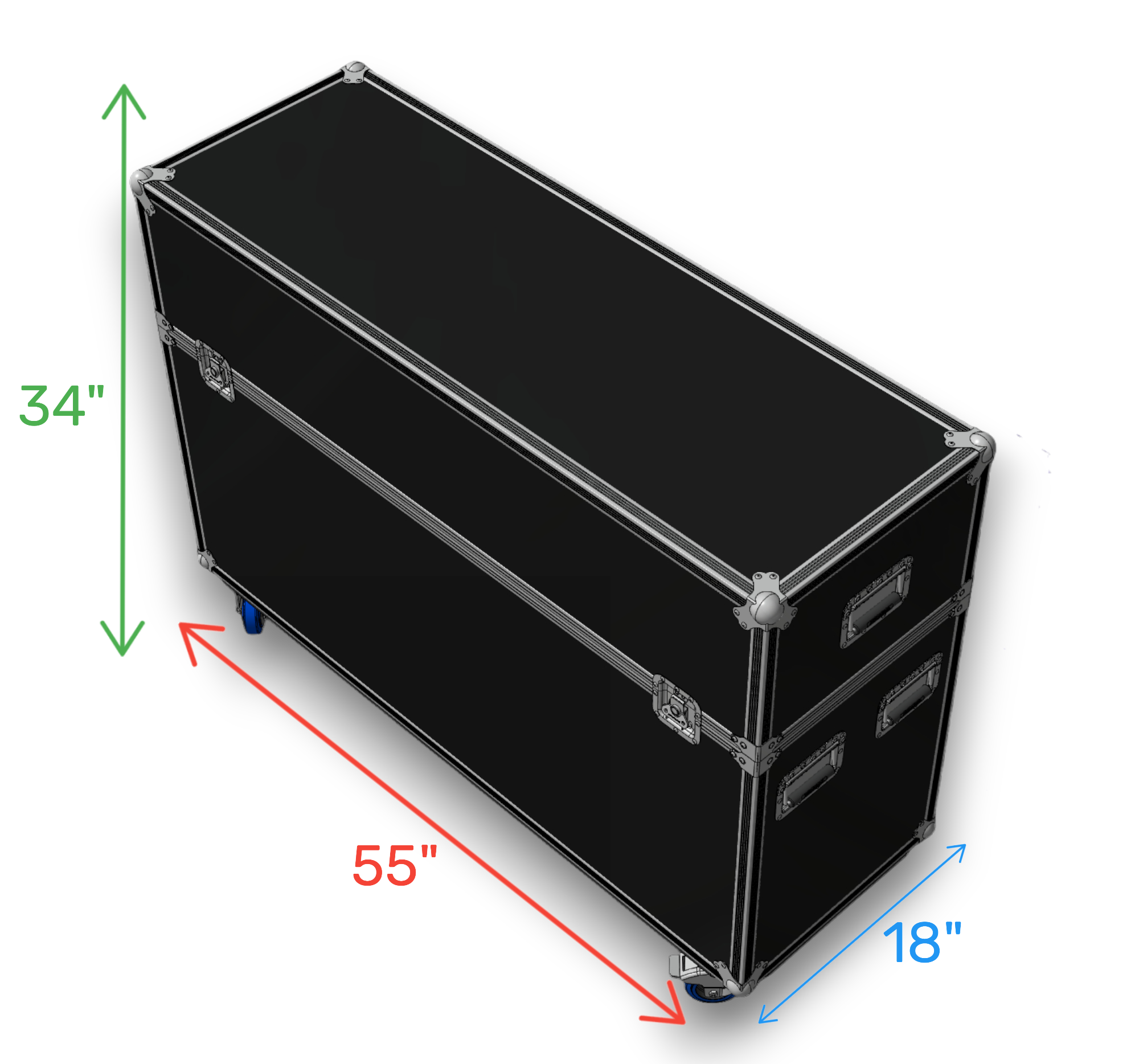 Heavy-Duty 55" Multi-Screen ATA TV Case | Fits 48"-60" Screens