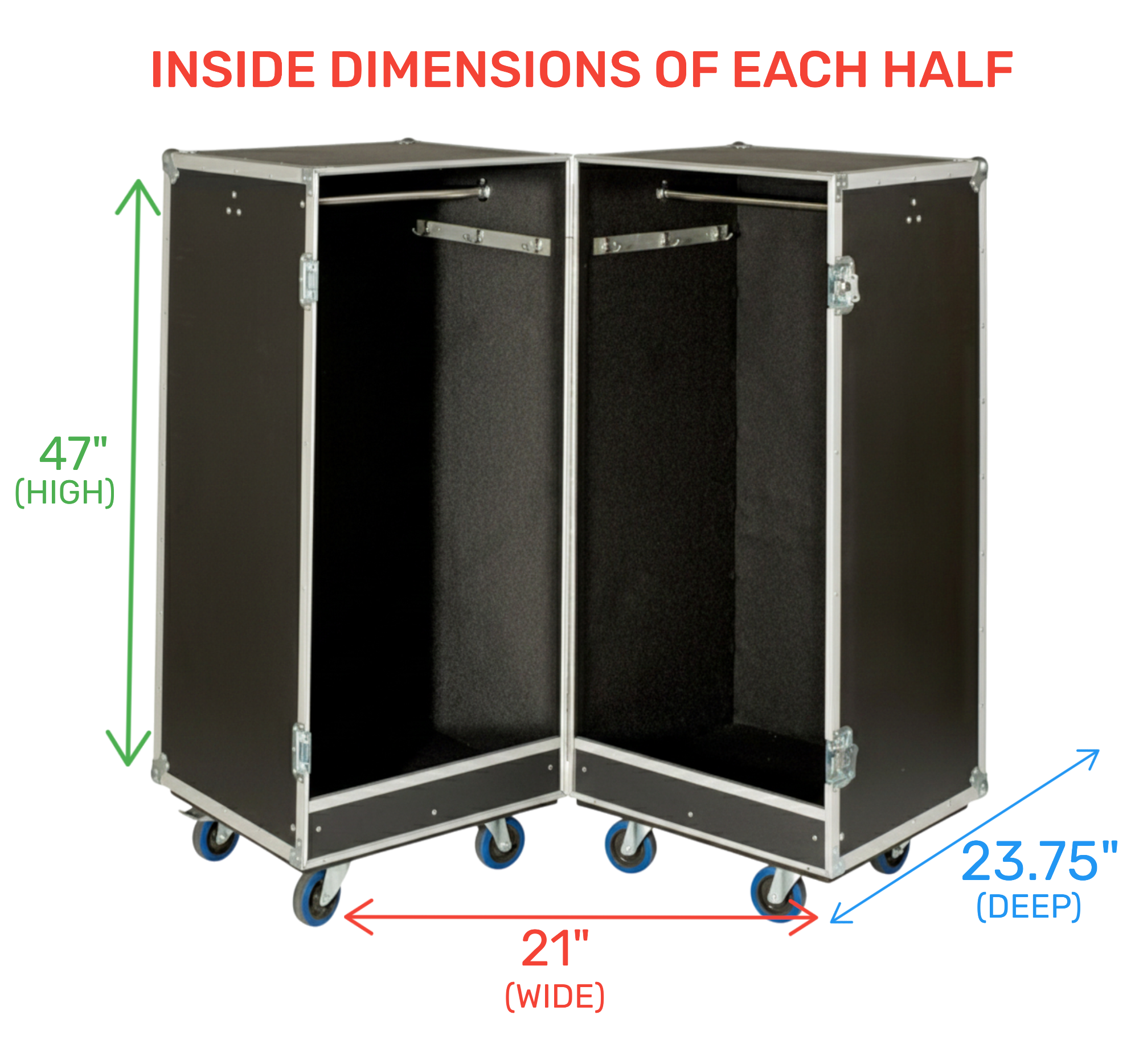 Heavy Duty ATA Wardrobe Case 3/8" Plywood | Double-Sided