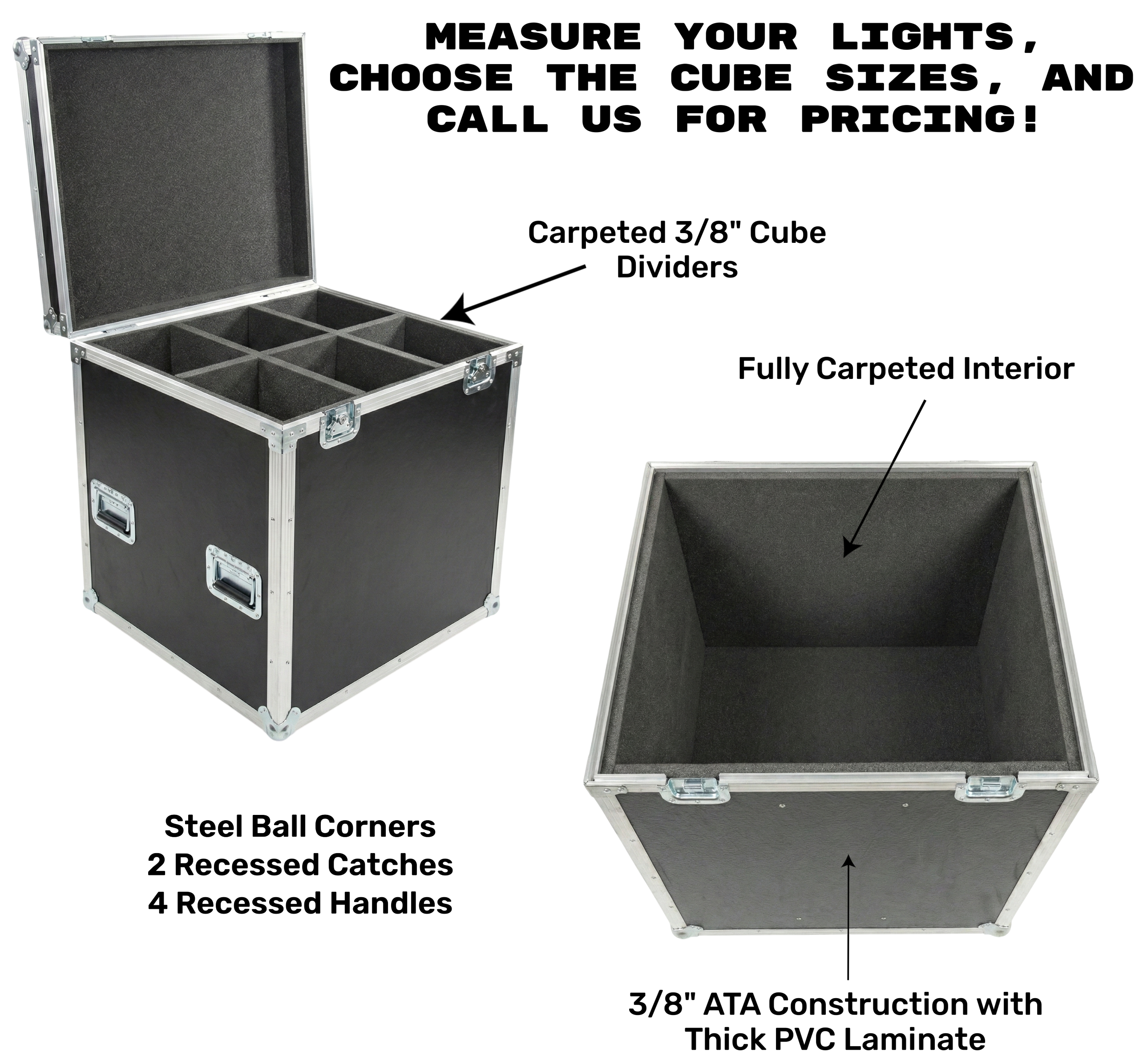 Heavy Duty LEKO Lights ATA Case with Custom Compartments