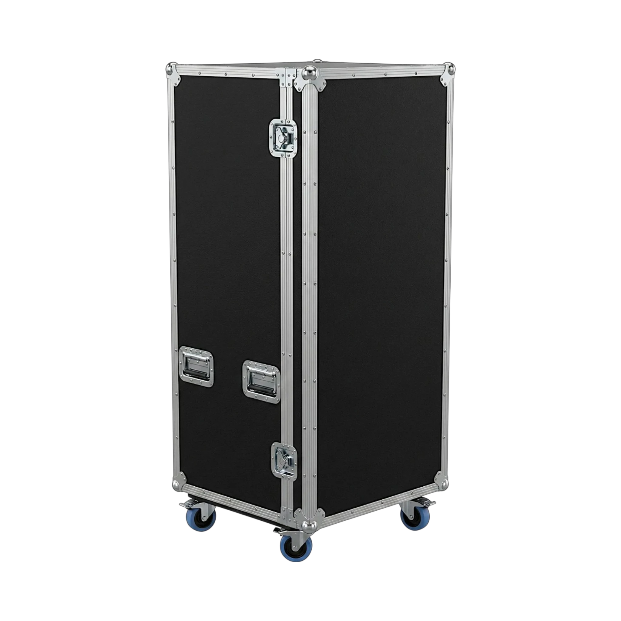 Large 4 Drawer ATA Work Case 3/8" Ply With 4" Casters, angled view
