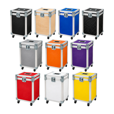 Medium Duty 1/4" ATA Utility Case Multi-Use with Casters shown in 10 color variants with recessed hardware and swivel casters