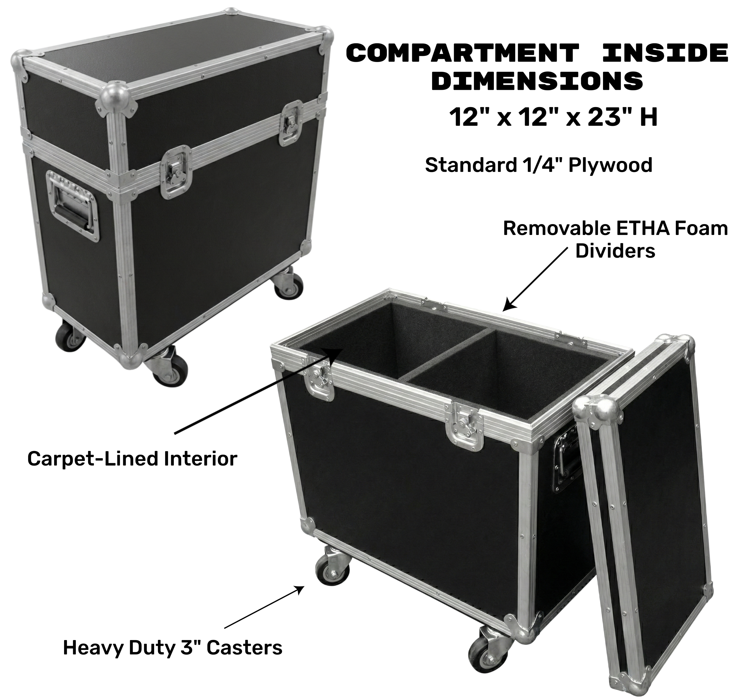 Medium Duty 2 in 1 Scanner ATA Case with Wheels