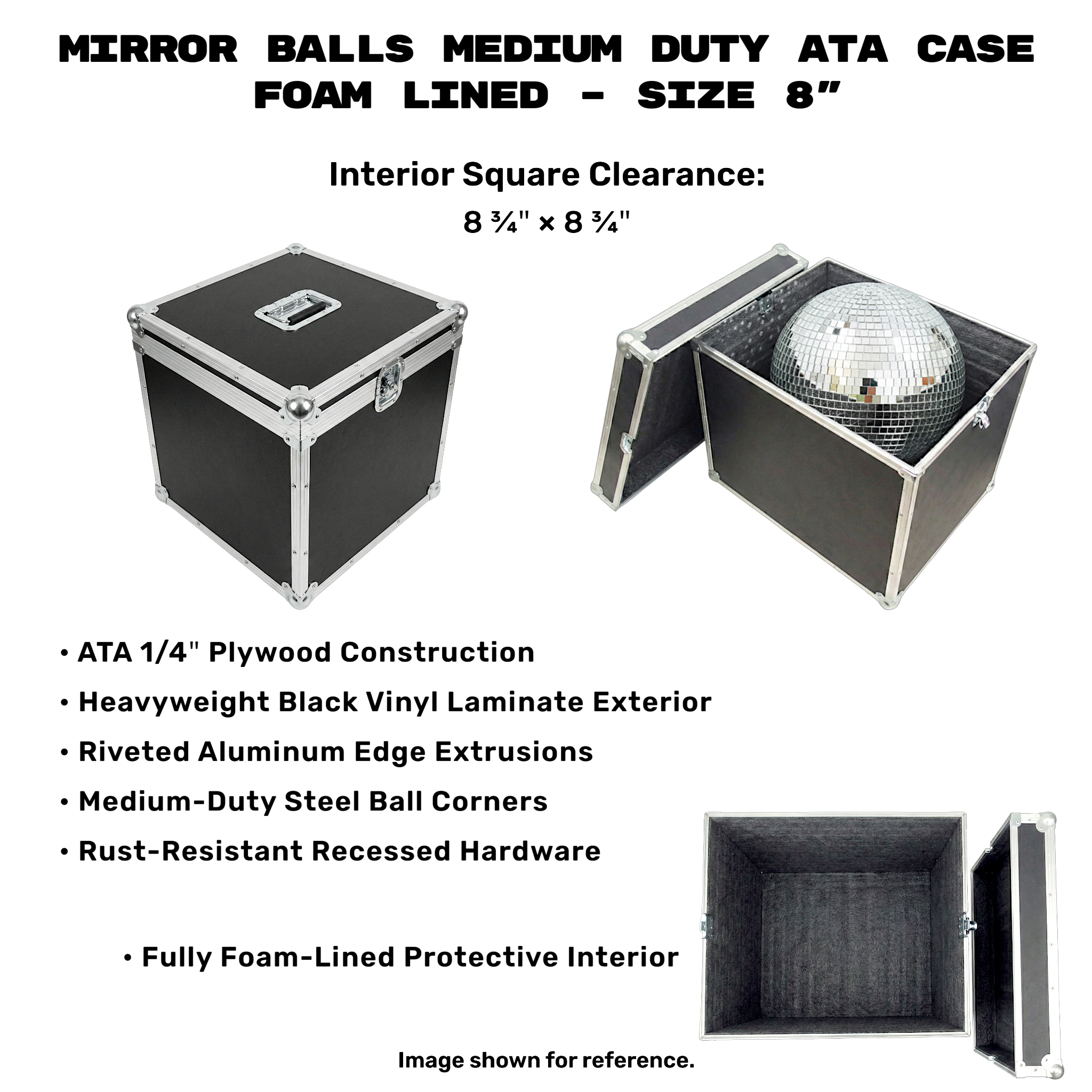 Mirror Balls Medium Duty ATA Case Foam Lined – 4 Sizes