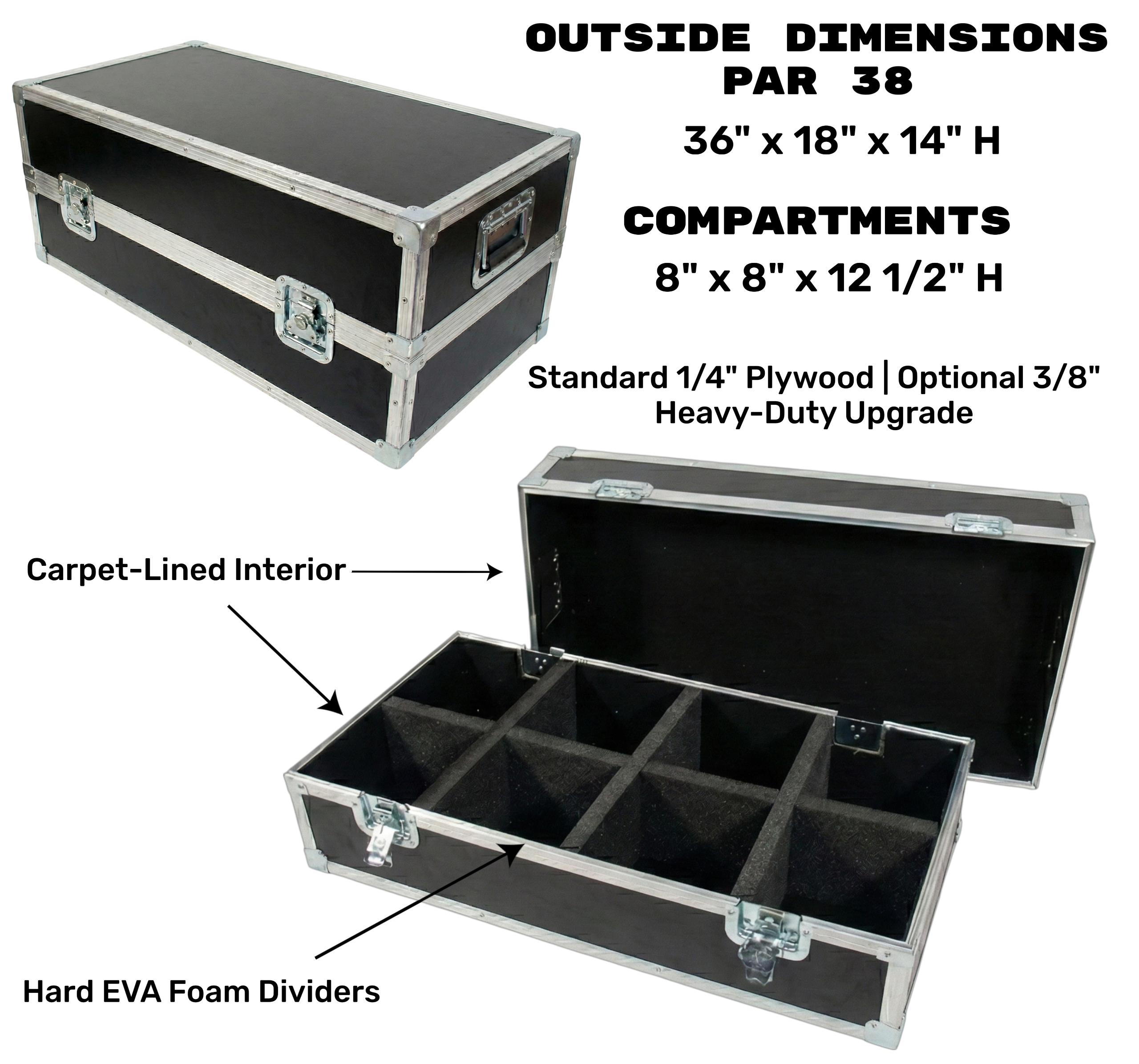 PAR LED 8 in 1 ATA Case – Fits Par 38, 46 and 56 Lights
