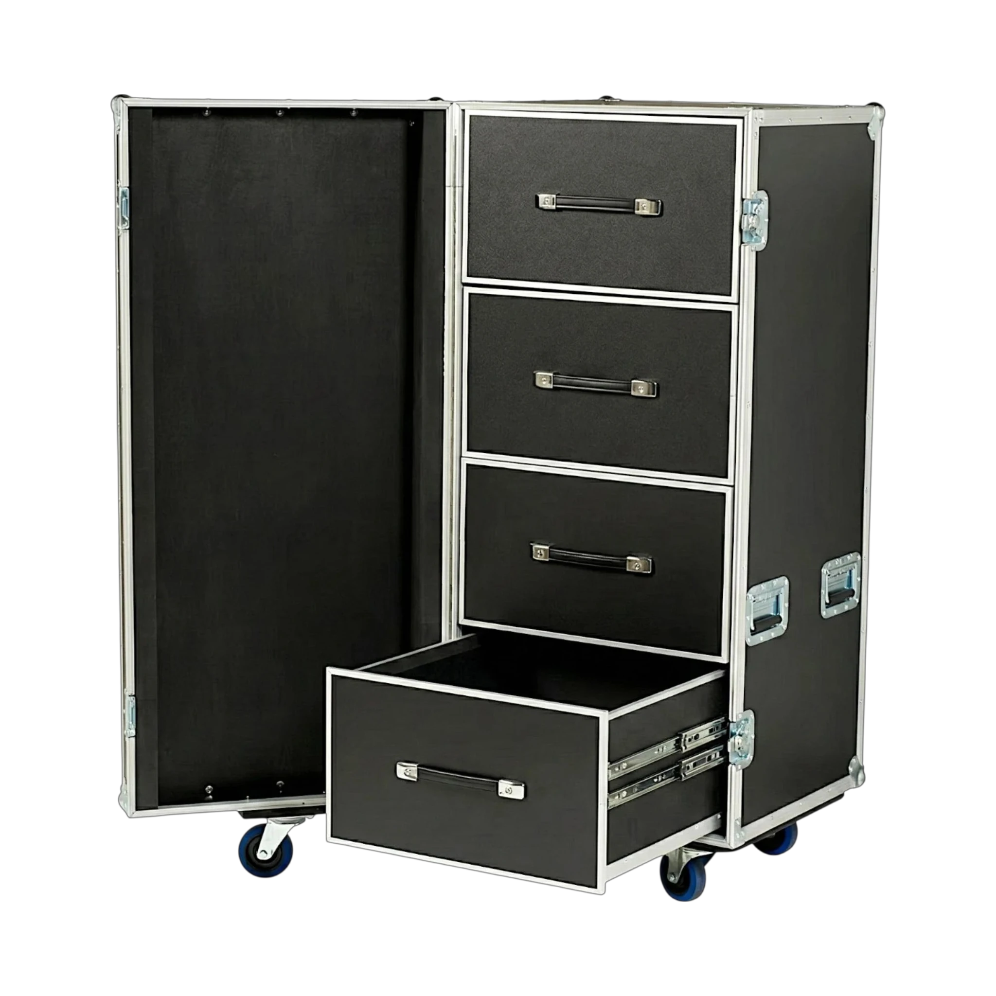 Small 4 Drawer ATA Work Case 3/8" Ply With 4" Casters, drawer storage