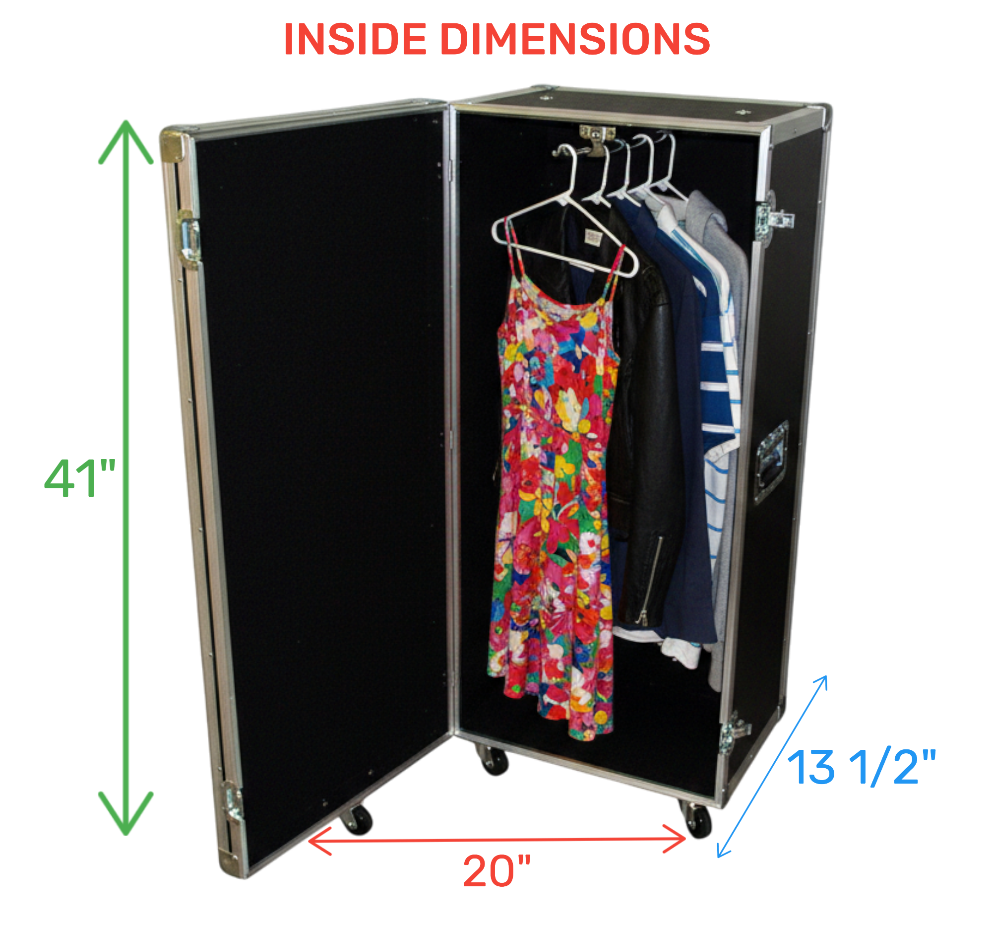 Small ATA Wardrobe Case 1/4" Plywood | Pullout Hanging Bar