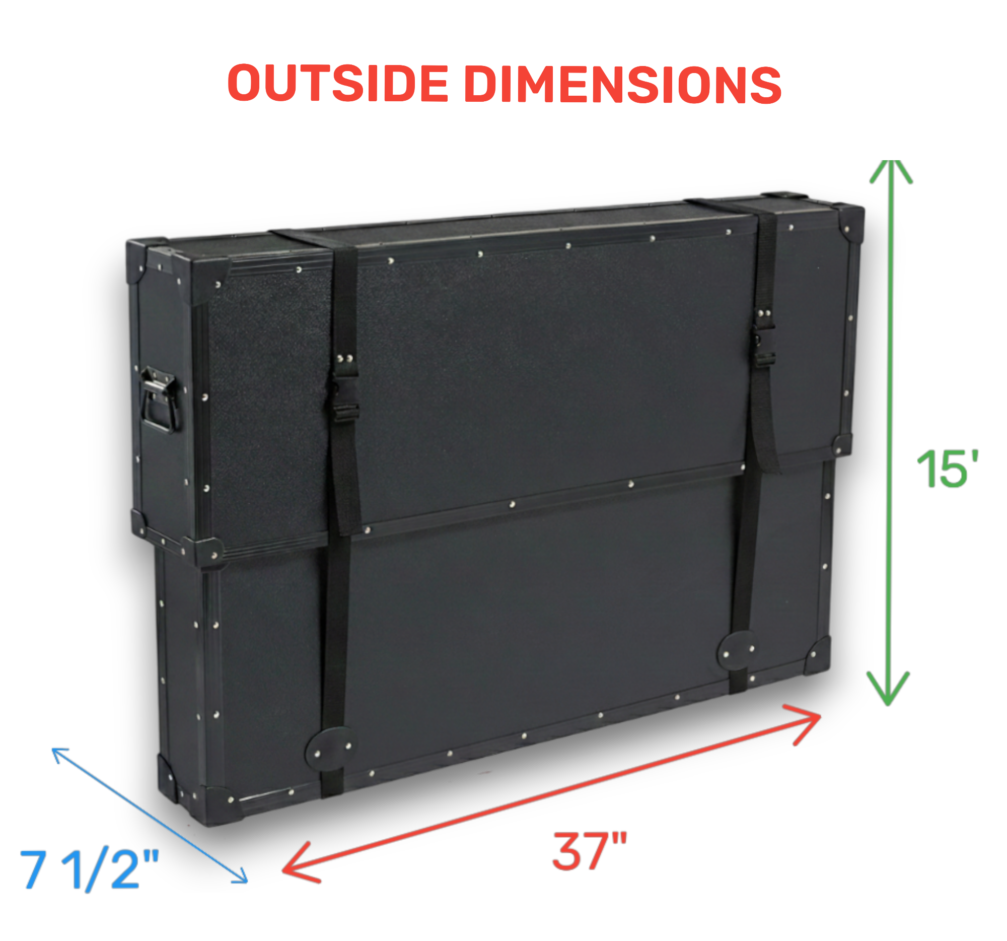 36" TuffBox Economy Slim TV Case | Adjustable Telescoping Lid