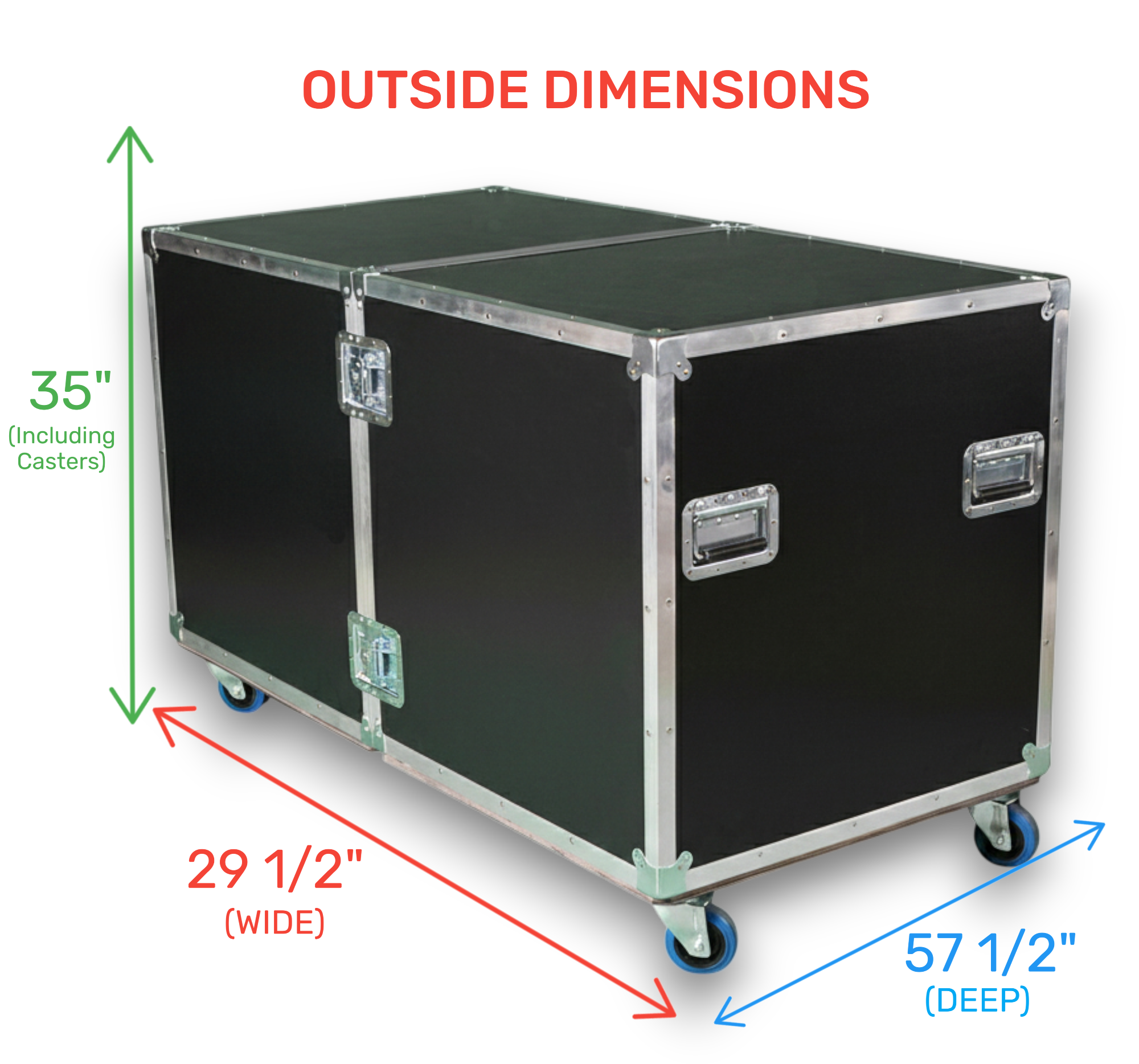 2-Sided 28x28x28 Utility Trunk Case with Adjustable Shelves